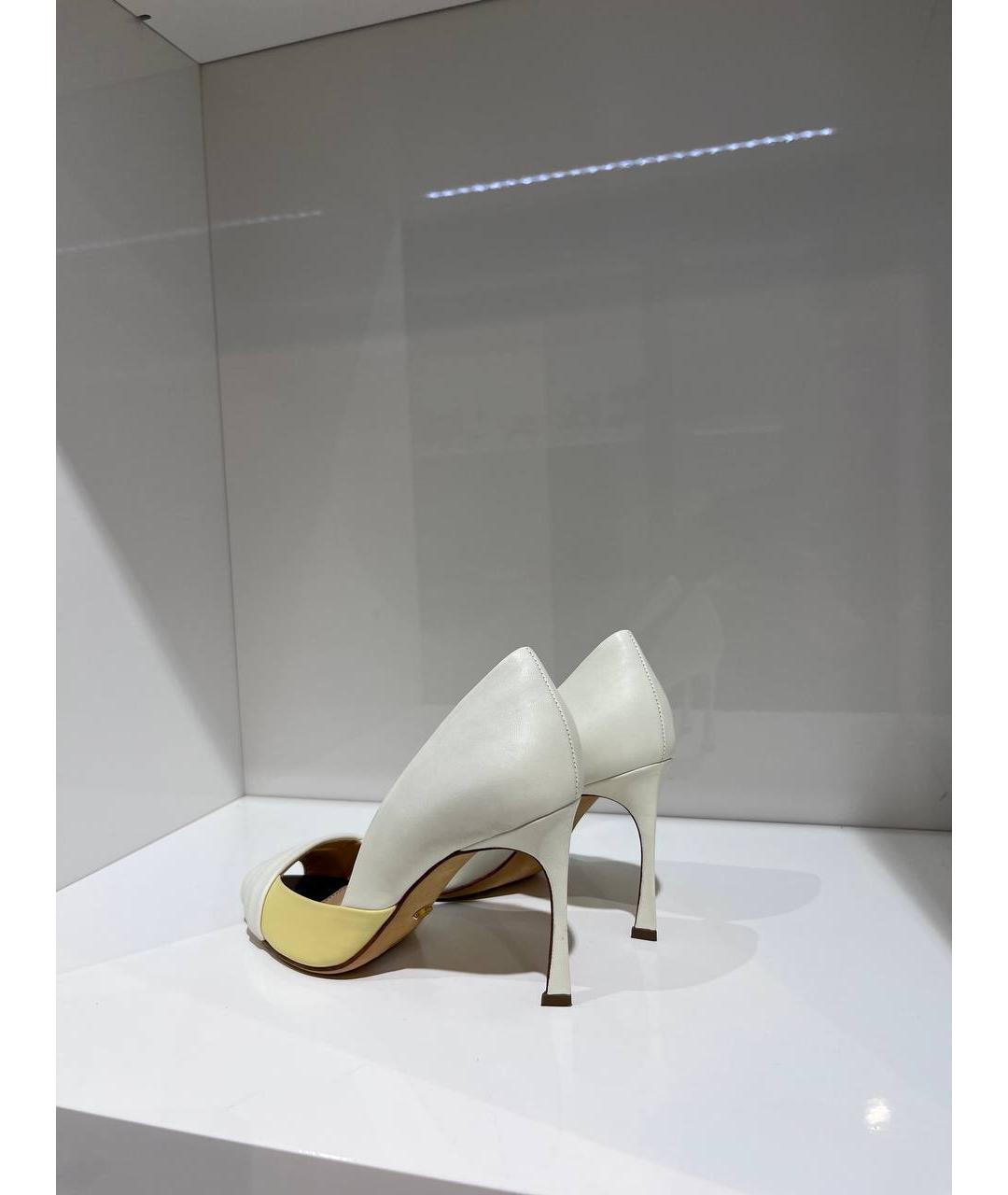 SERGIO ROSSI Белые кожаные босоножки, фото 3