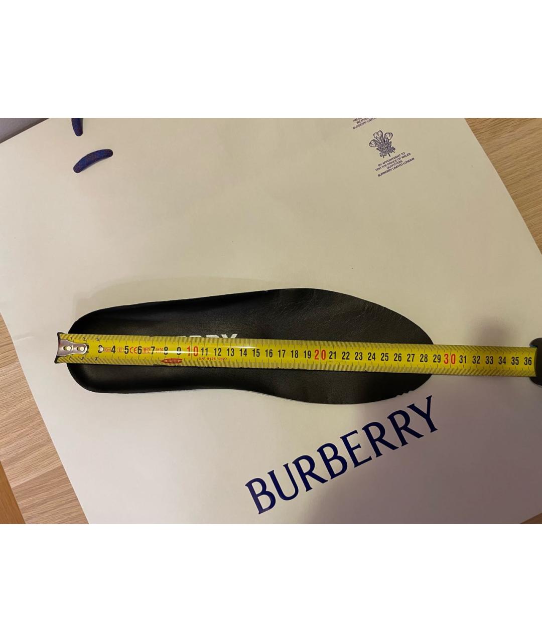 BURBERRY Черные кожаные низкие кроссовки / кеды, фото 8