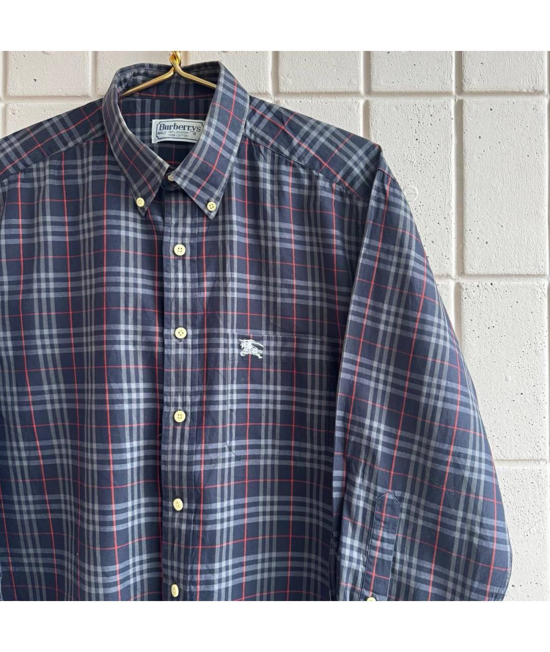 BURBERRY Антрацитовая шерстяная кэжуал рубашка, фото 4