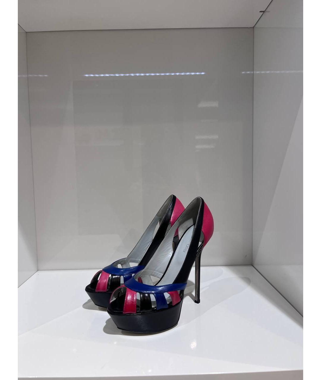 SERGIO ROSSI Мульти кожаные босоножки, фото 2