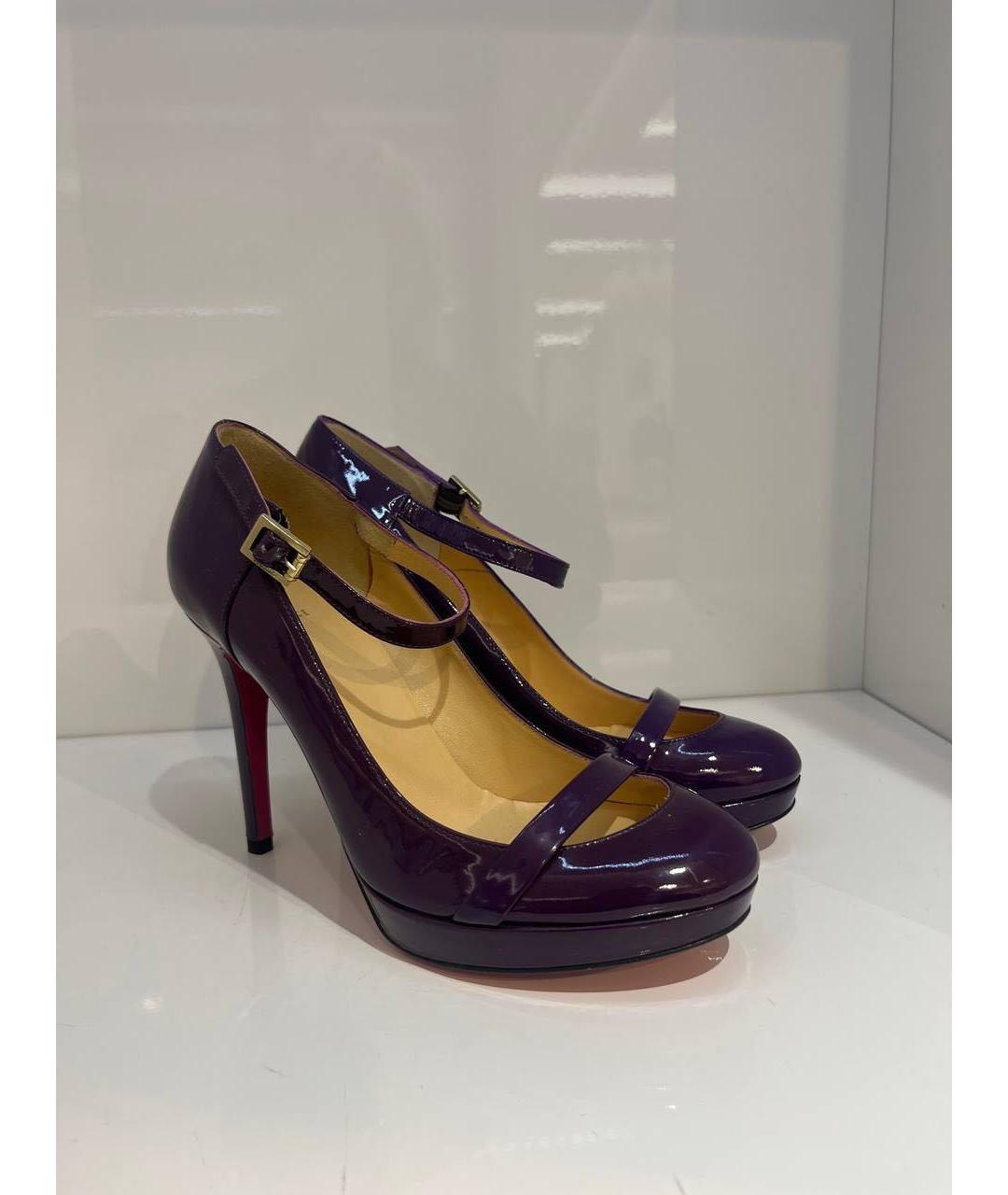 VERSACE Фиолетовые туфли из лакированной кожи, фото 4