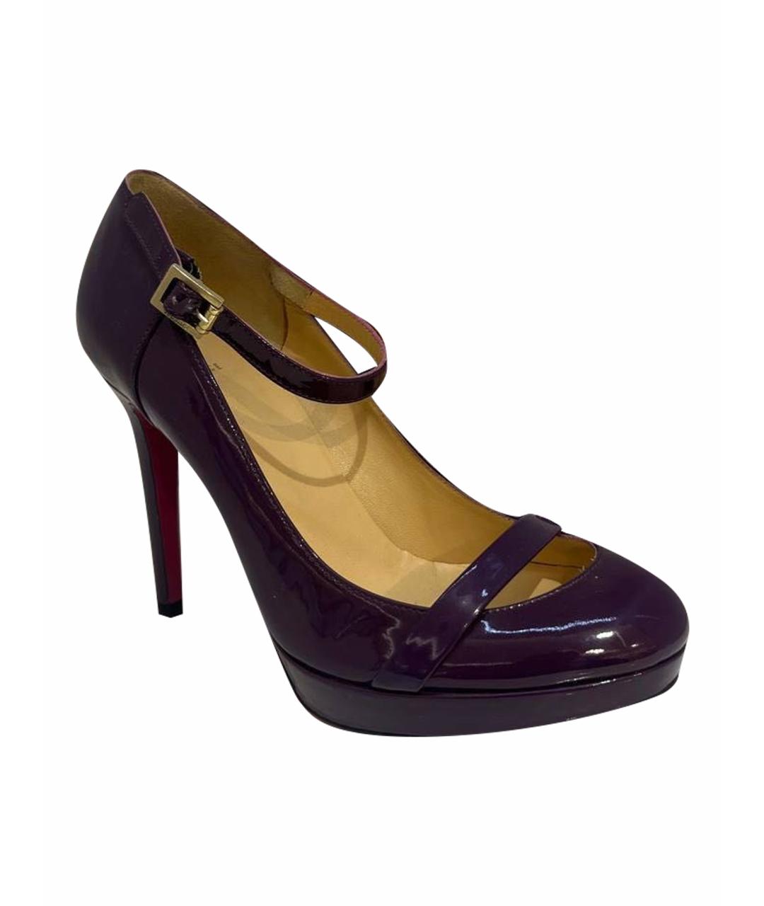 VERSACE Фиолетовые туфли из лакированной кожи, фото 1