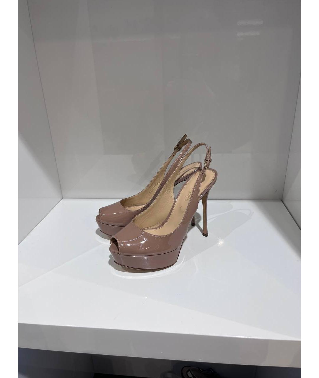 SERGIO ROSSI Бежевые кожаные босоножки, фото 4