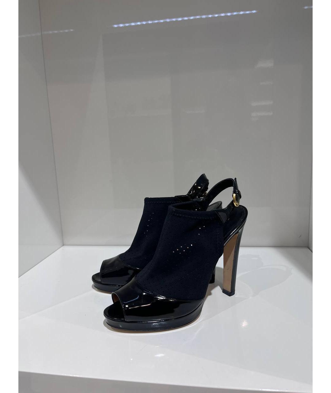 SERGIO ROSSI Черные кожаные босоножки, фото 2