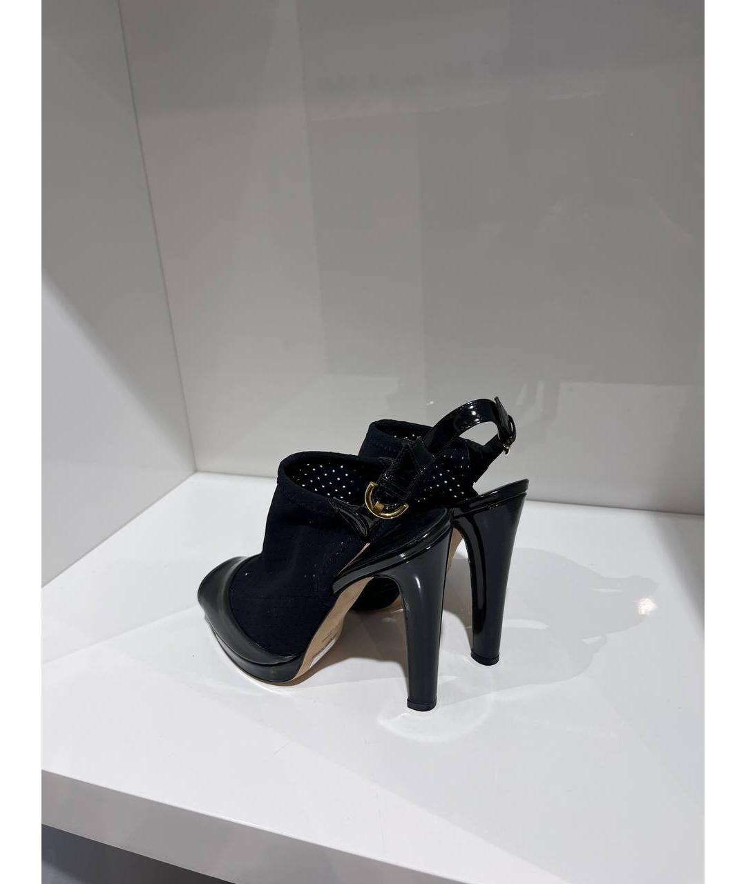 SERGIO ROSSI Черные кожаные босоножки, фото 3