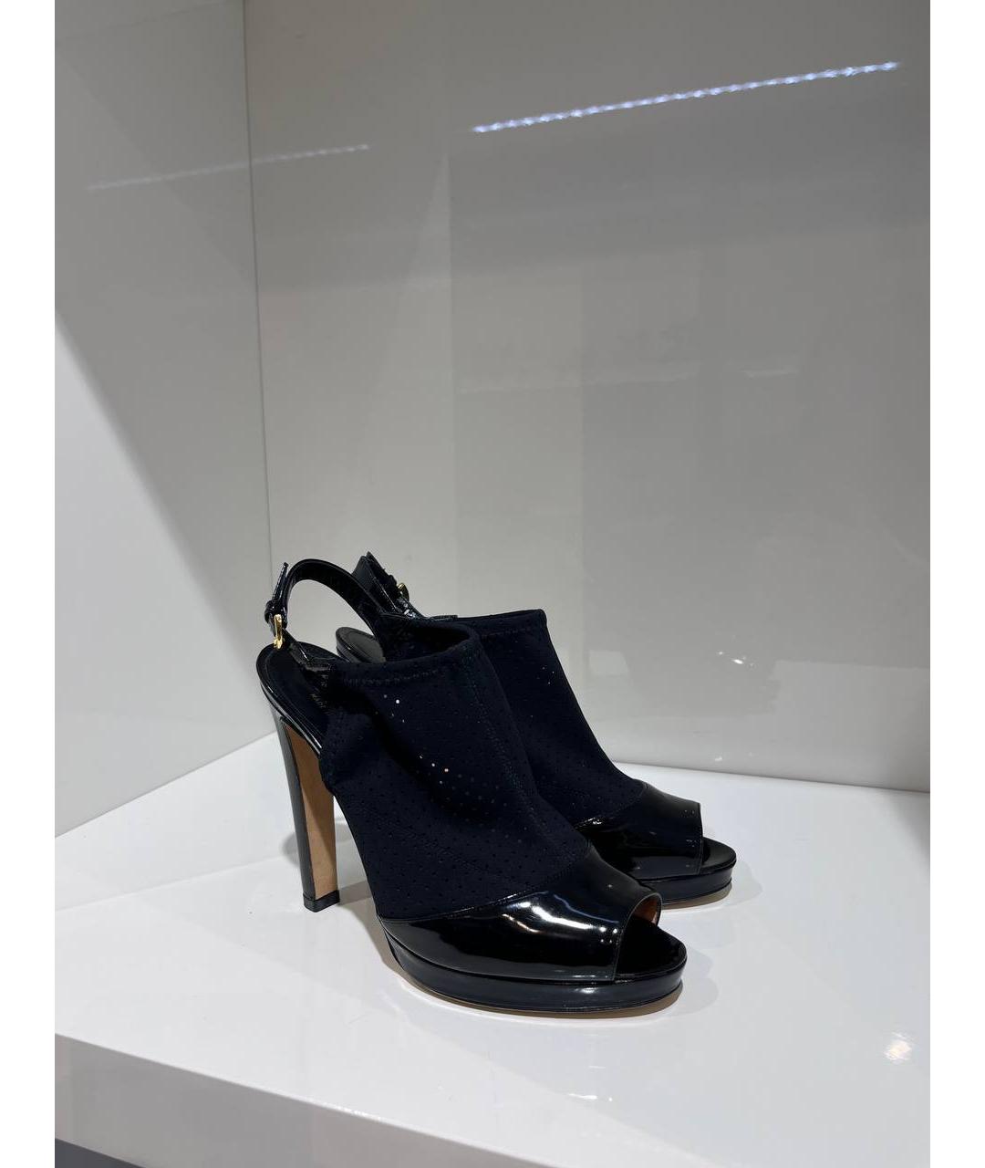 SERGIO ROSSI Черные кожаные босоножки, фото 4