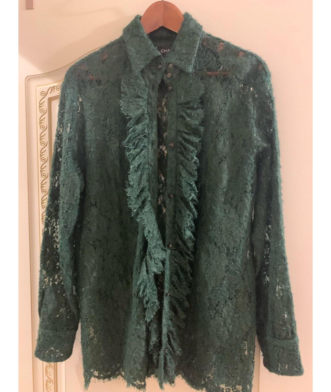 CHANEL Зеленая шерстяная блузы, фото 6