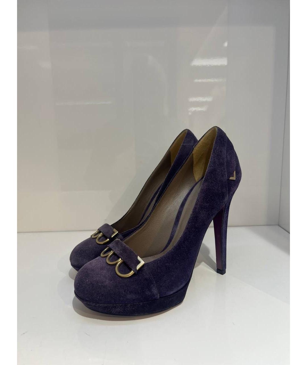 VERSACE Фиолетовые замшевые туфли, фото 2