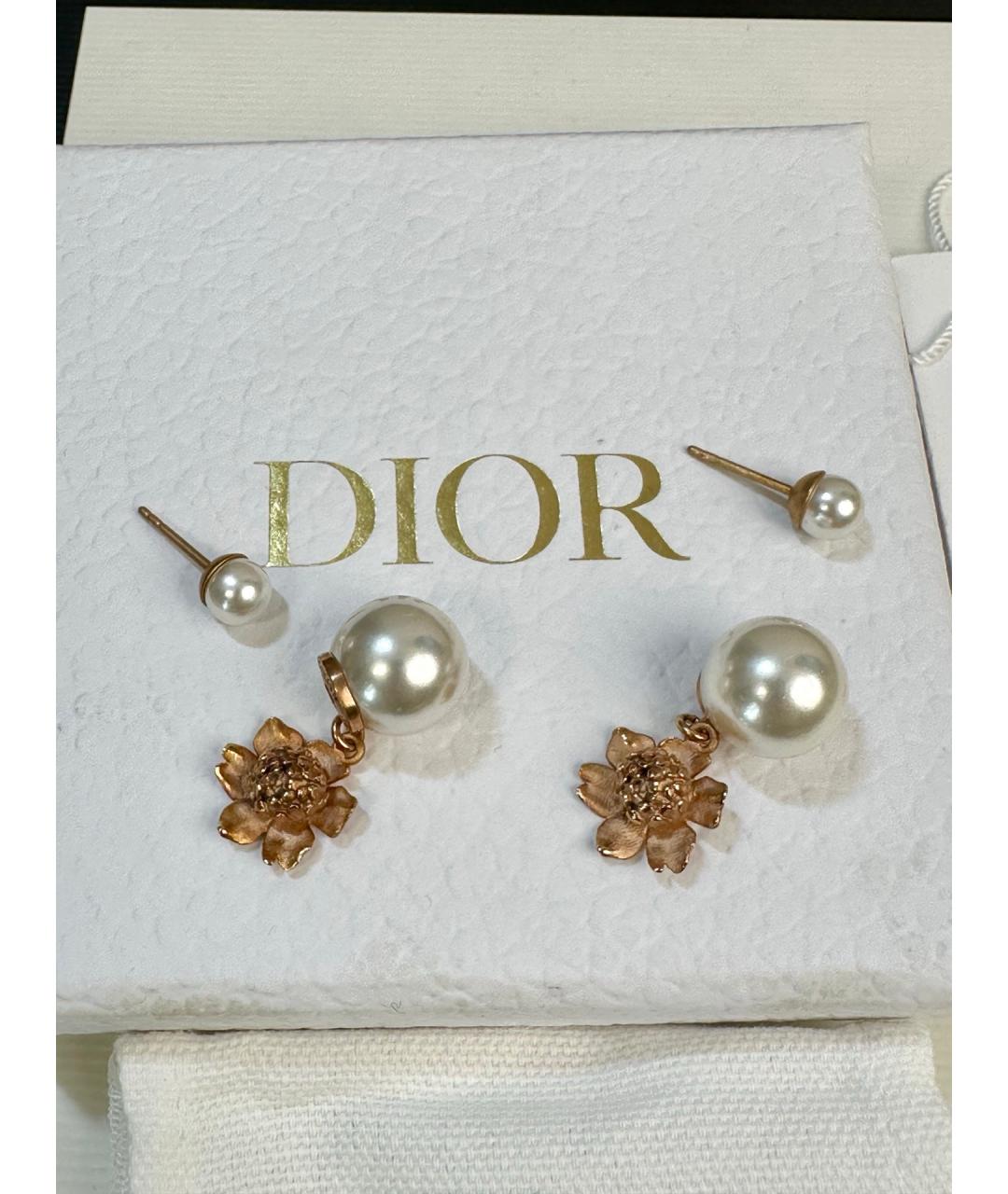 CHRISTIAN DIOR Золотые металлические серьги, фото 3