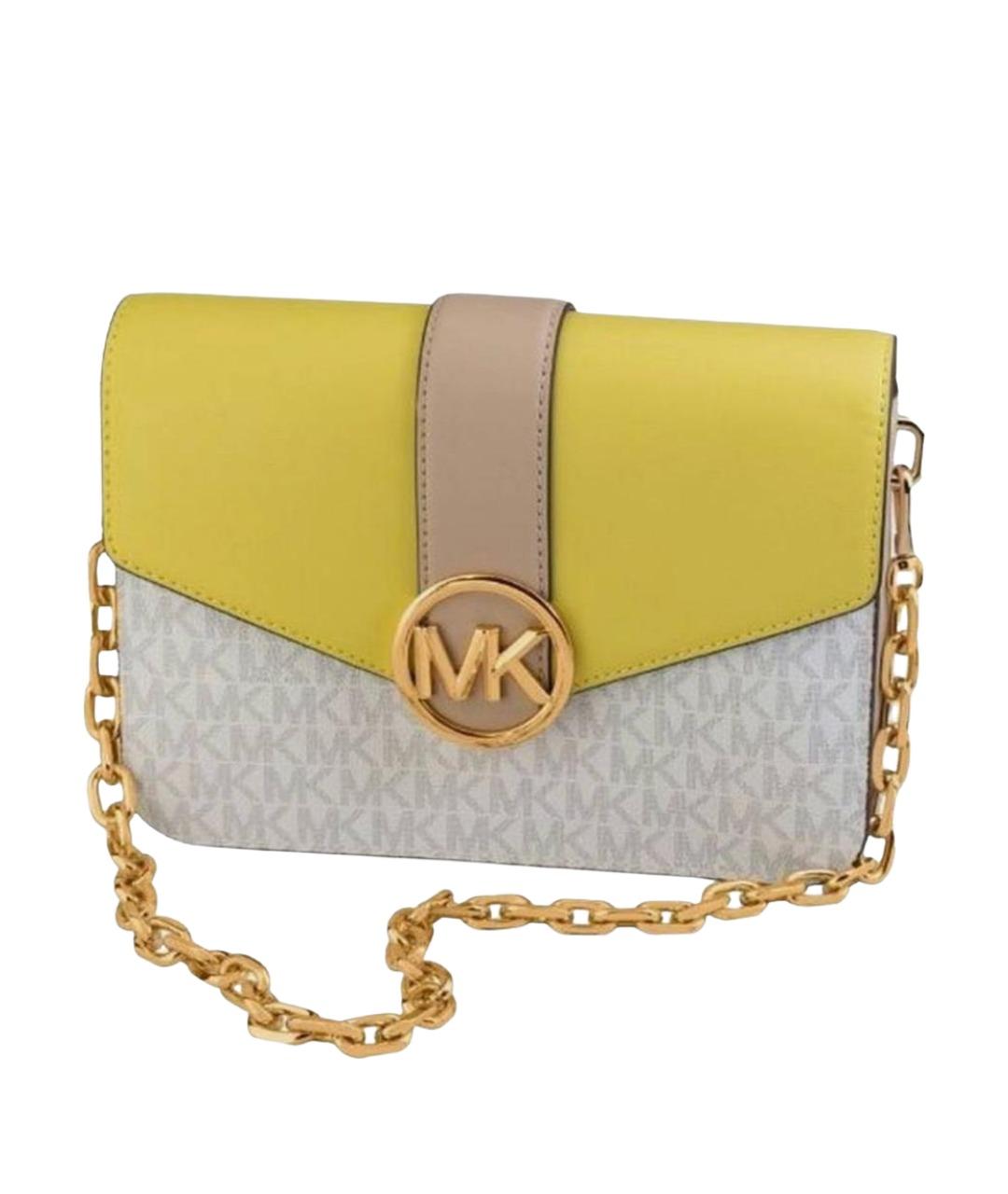 MICHAEL KORS Желтая кожаная сумка через плечо, фото 1