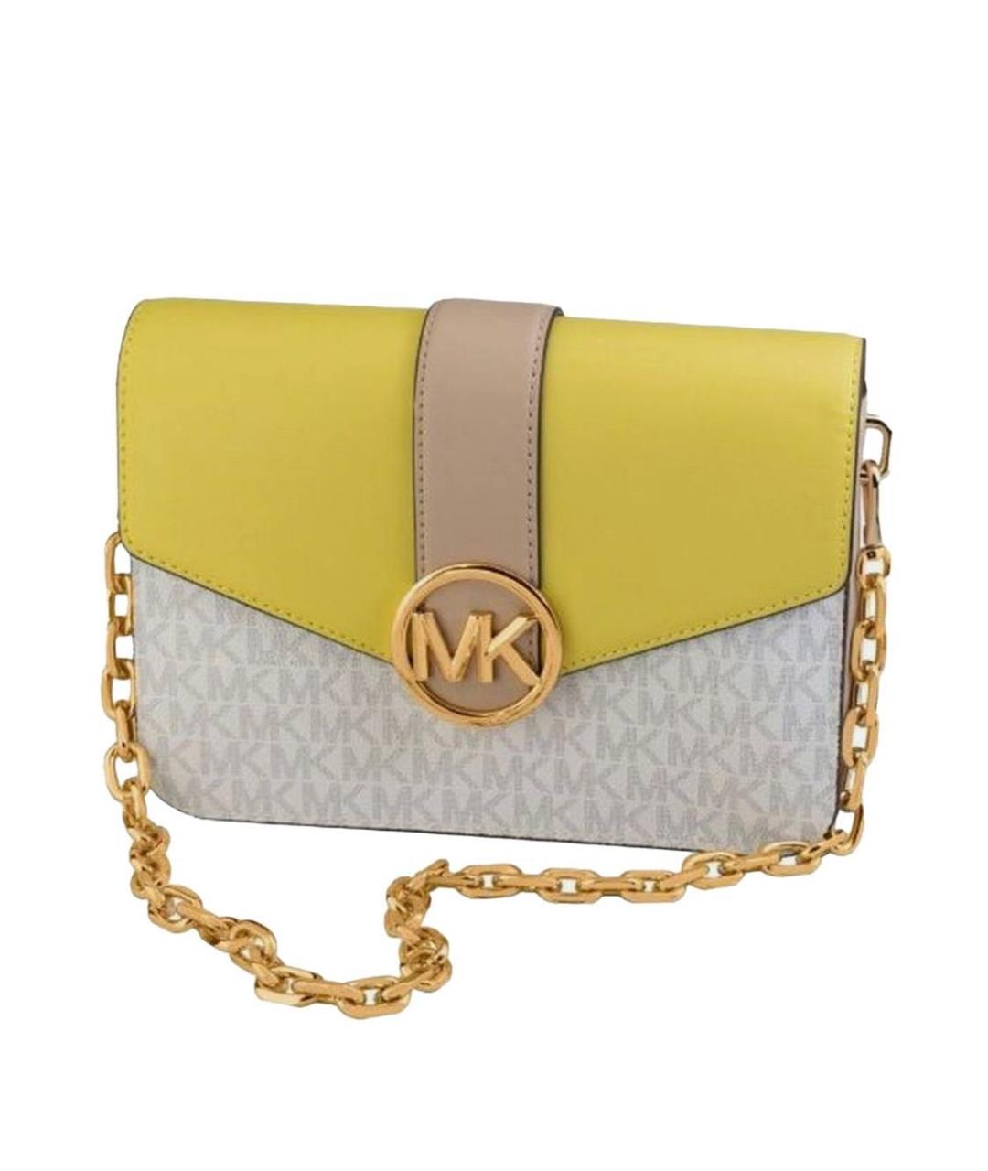 MICHAEL KORS Желтая кожаная сумка через плечо, фото 3