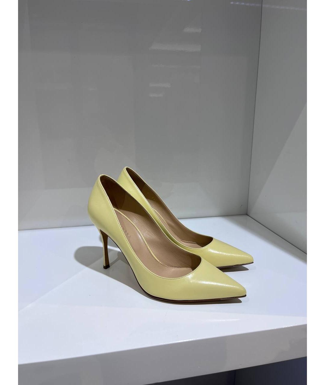 SERGIO ROSSI Желтые кожаные туфли, фото 2
