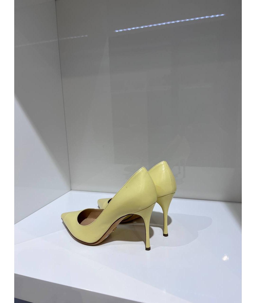 SERGIO ROSSI Желтые кожаные туфли, фото 3