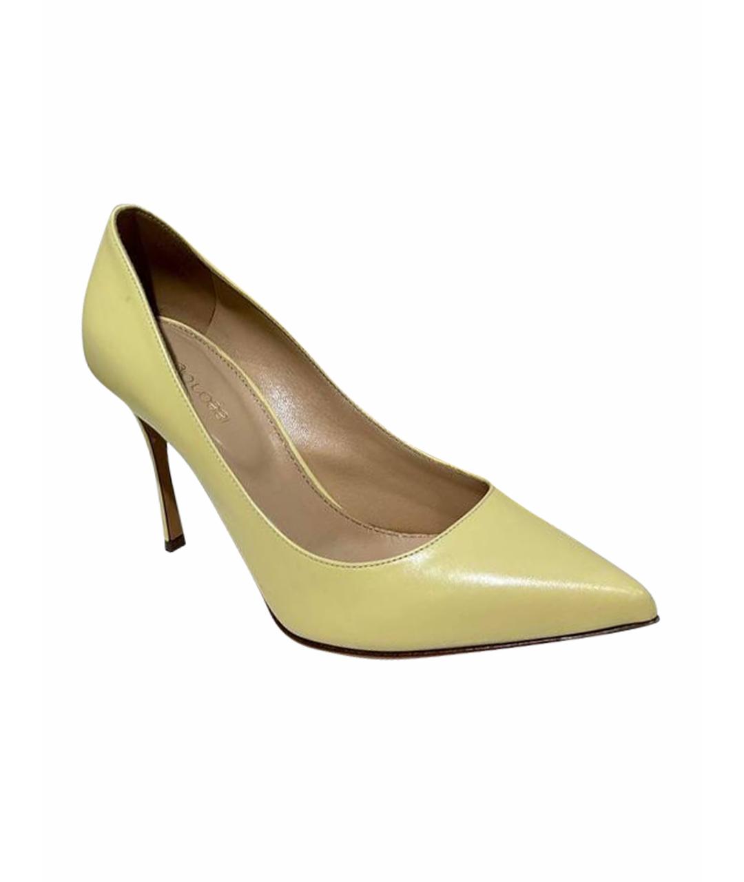 SERGIO ROSSI Желтые кожаные туфли, фото 1