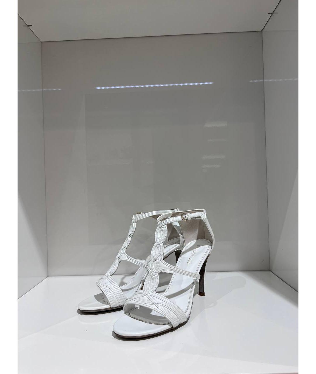 SERGIO ROSSI Белые кожаные босоножки, фото 2