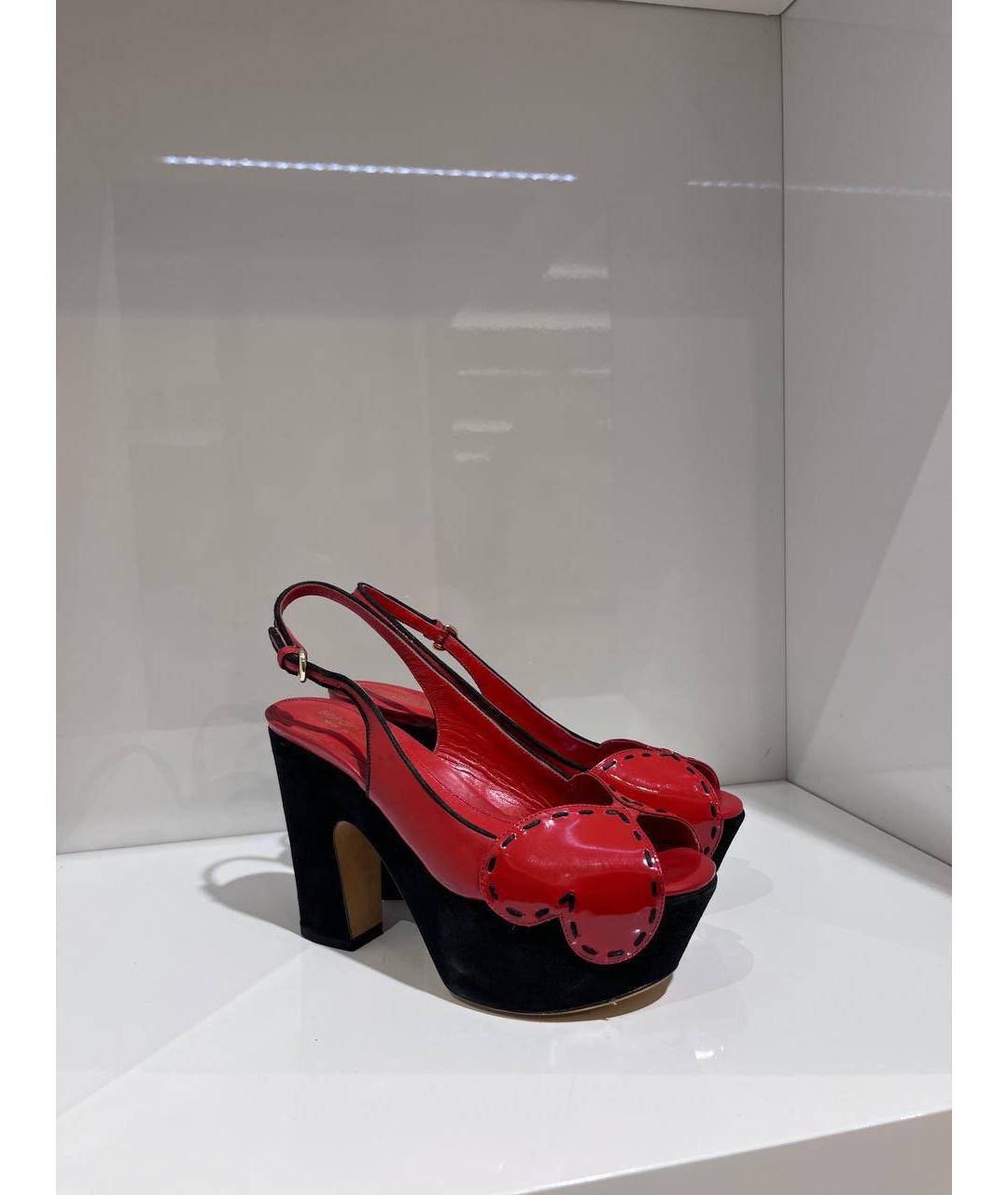 SERGIO ROSSI Красные кожаные босоножки, фото 2