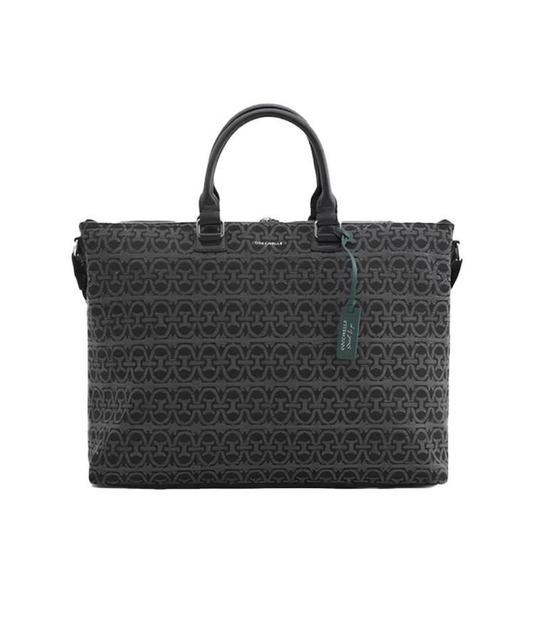 COCCINELLE Антрацитовая синтетическая сумка с короткими ручками, фото 1