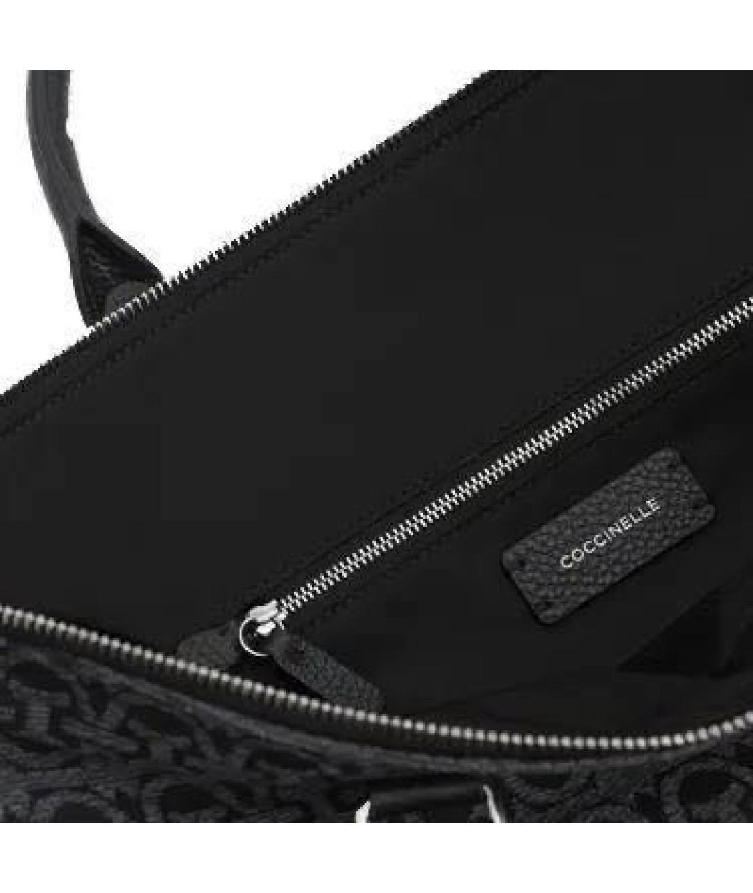 COCCINELLE Антрацитовая синтетическая сумка с короткими ручками, фото 3