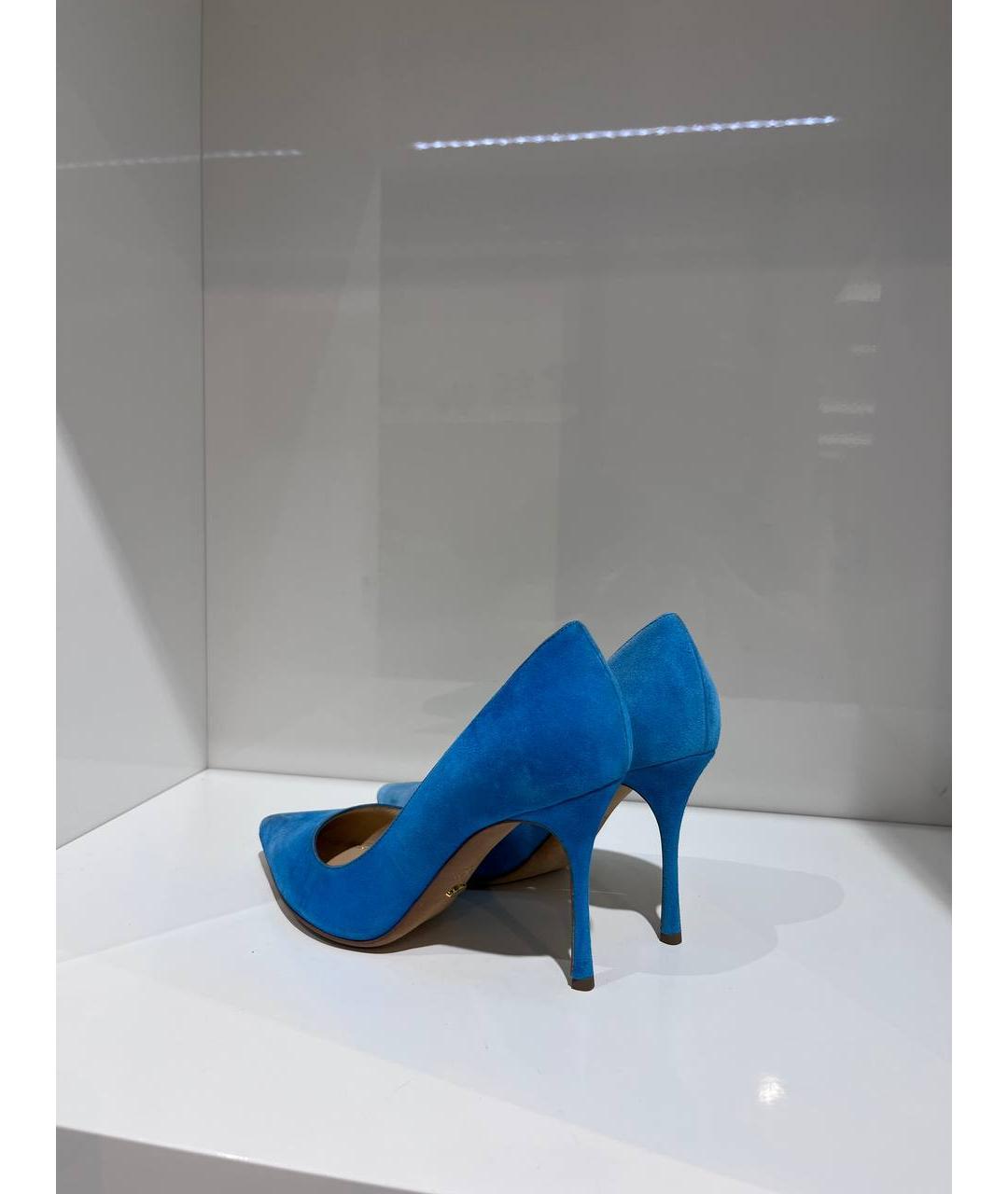 SERGIO ROSSI Голубые кожаные туфли, фото 3