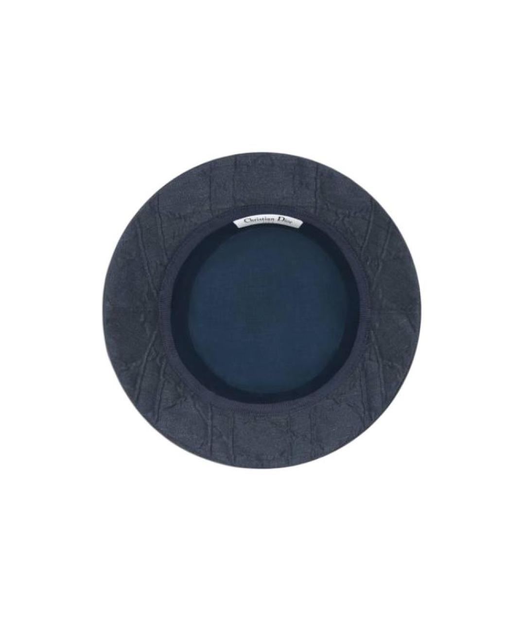 CHRISTIAN DIOR Темно-синяя хлопковая панама, фото 5