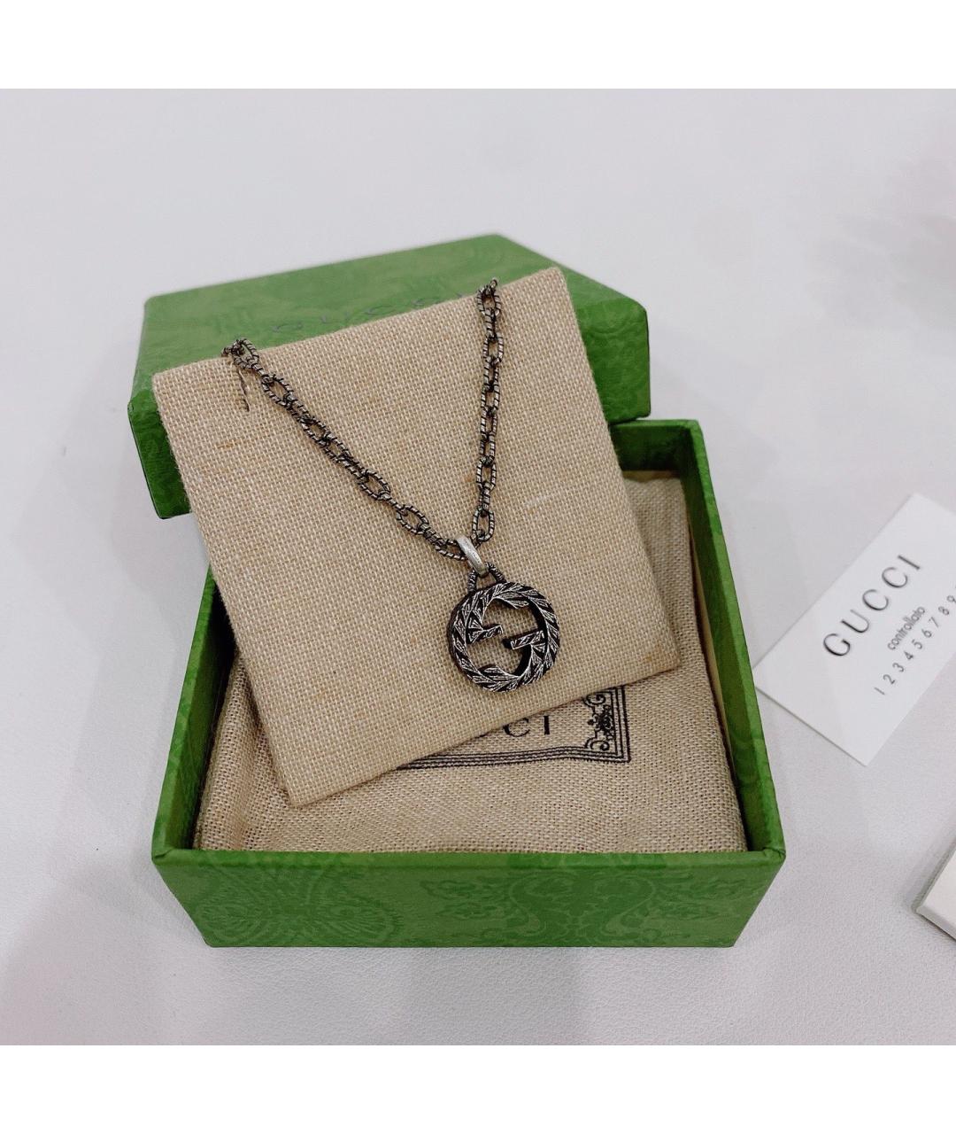 GUCCI Серебряное серебряное колье, фото 7