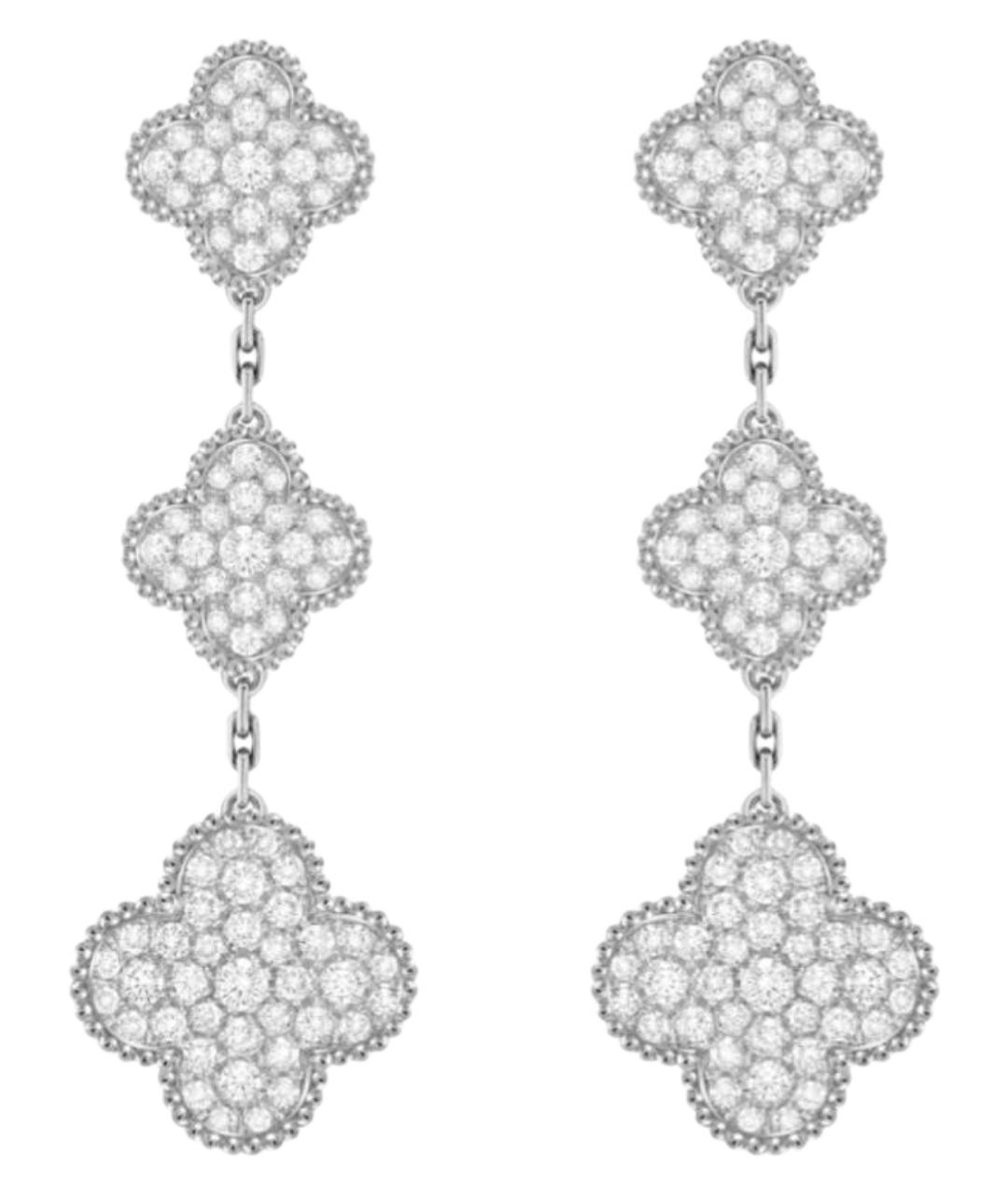 VAN CLEEF & ARPELS Серебряные серьги из белого золота, фото 1