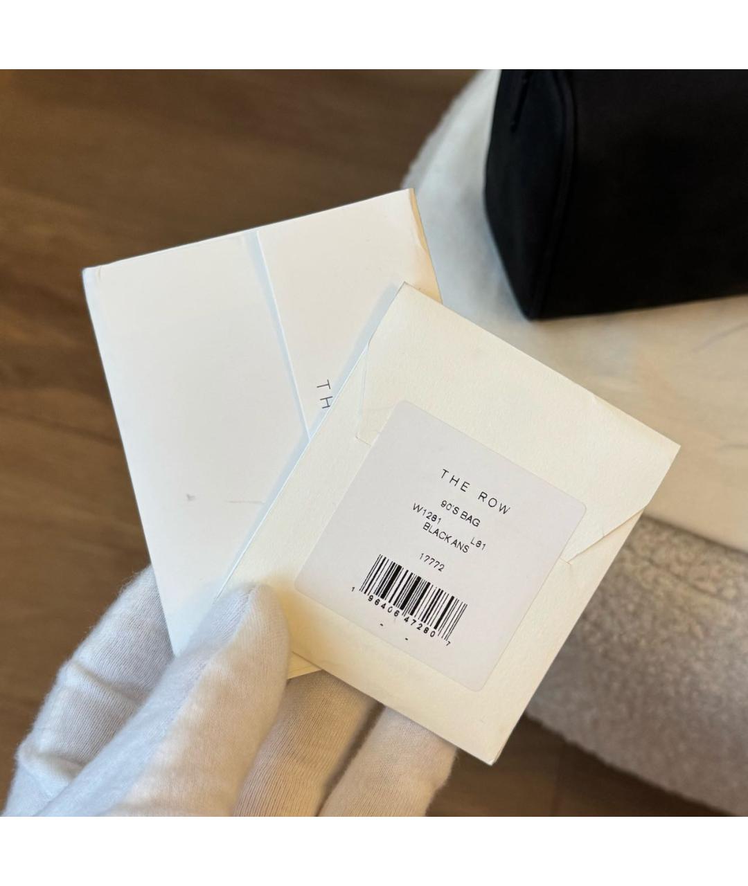 THE ROW Черная тканевая сумка с короткими ручками, фото 4