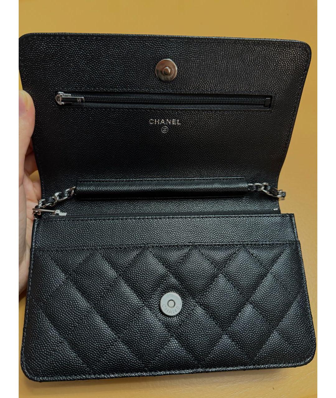 CHANEL Черная кожаная сумка через плечо, фото 3