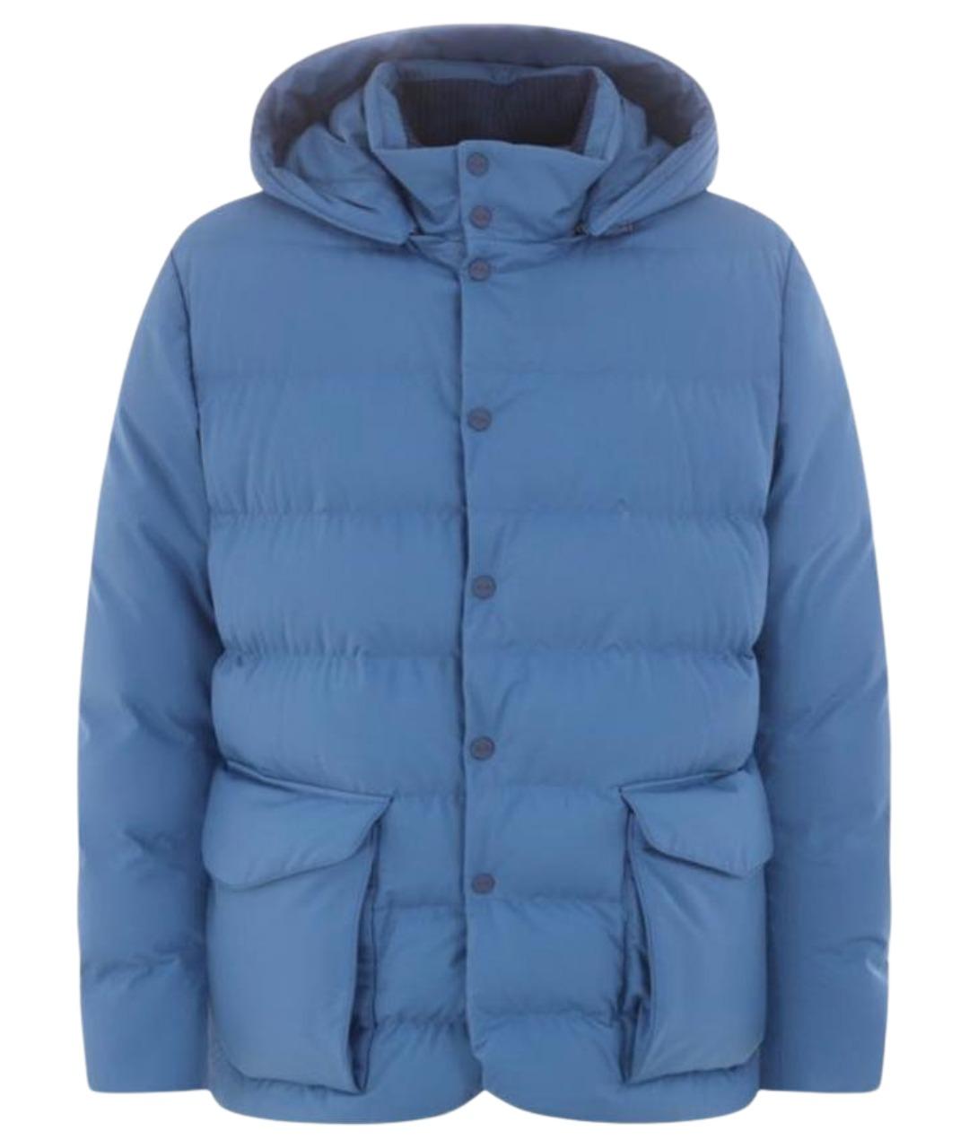 LORO PIANA Голубой полиуретановый пуховик, фото 1