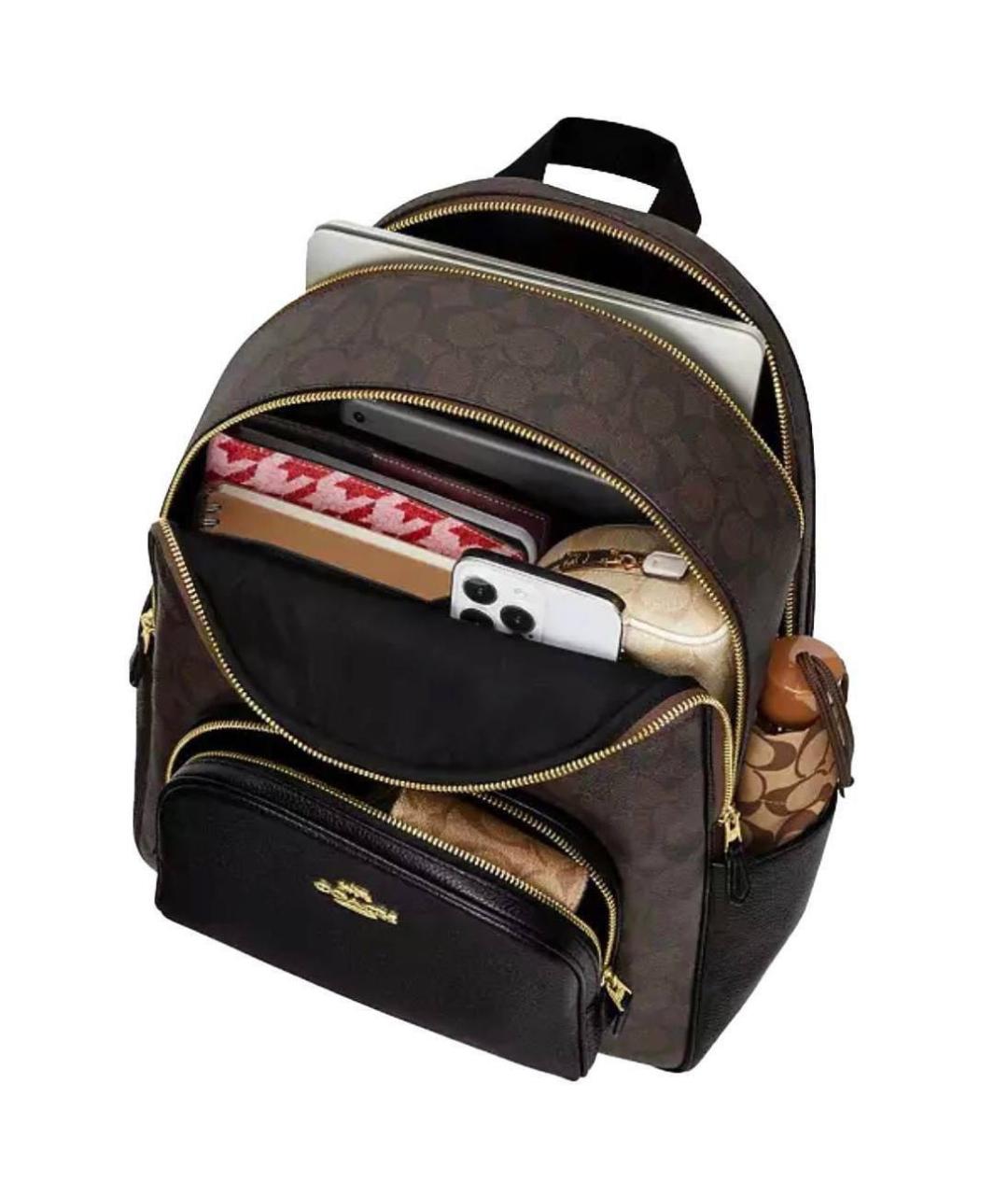 COACH Коричневый кожаный рюкзак, фото 3