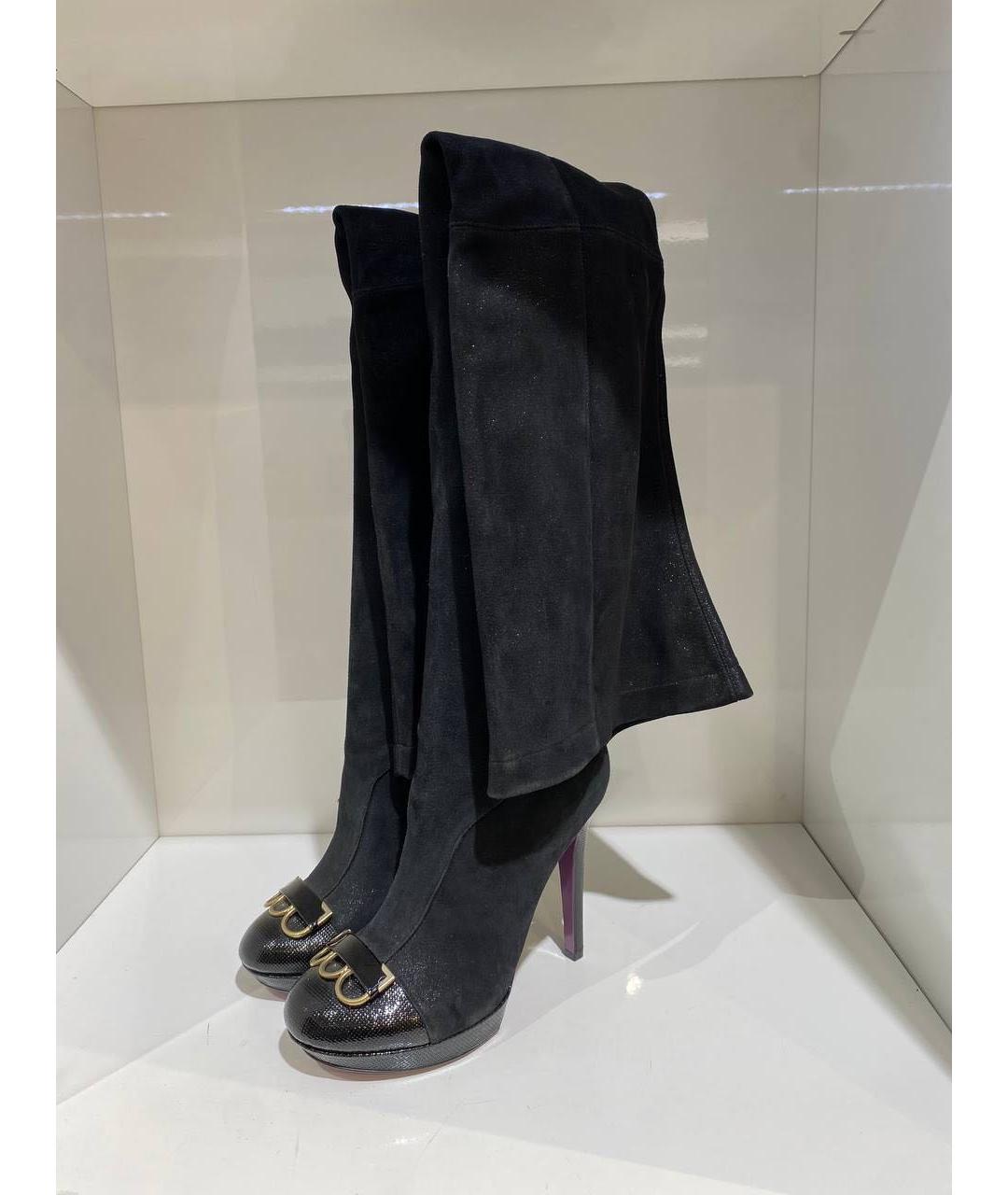 VERSACE Черные замшевые сапоги, фото 2
