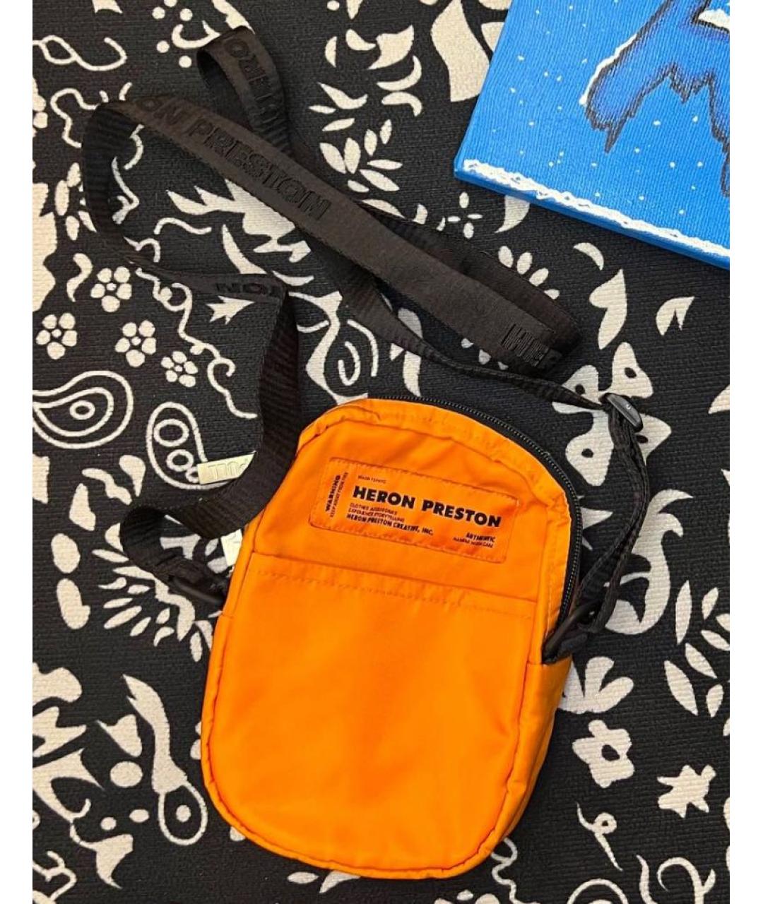 HERON PRESTON Оранжевая синтетическая сумка на плечо, фото 3
