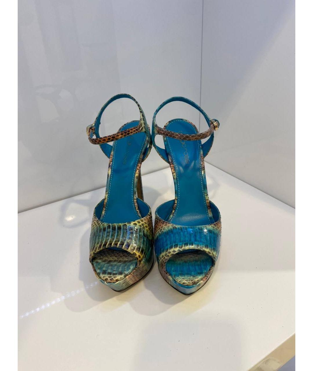 SERGIO ROSSI Мульти кожаные босоножки, фото 2