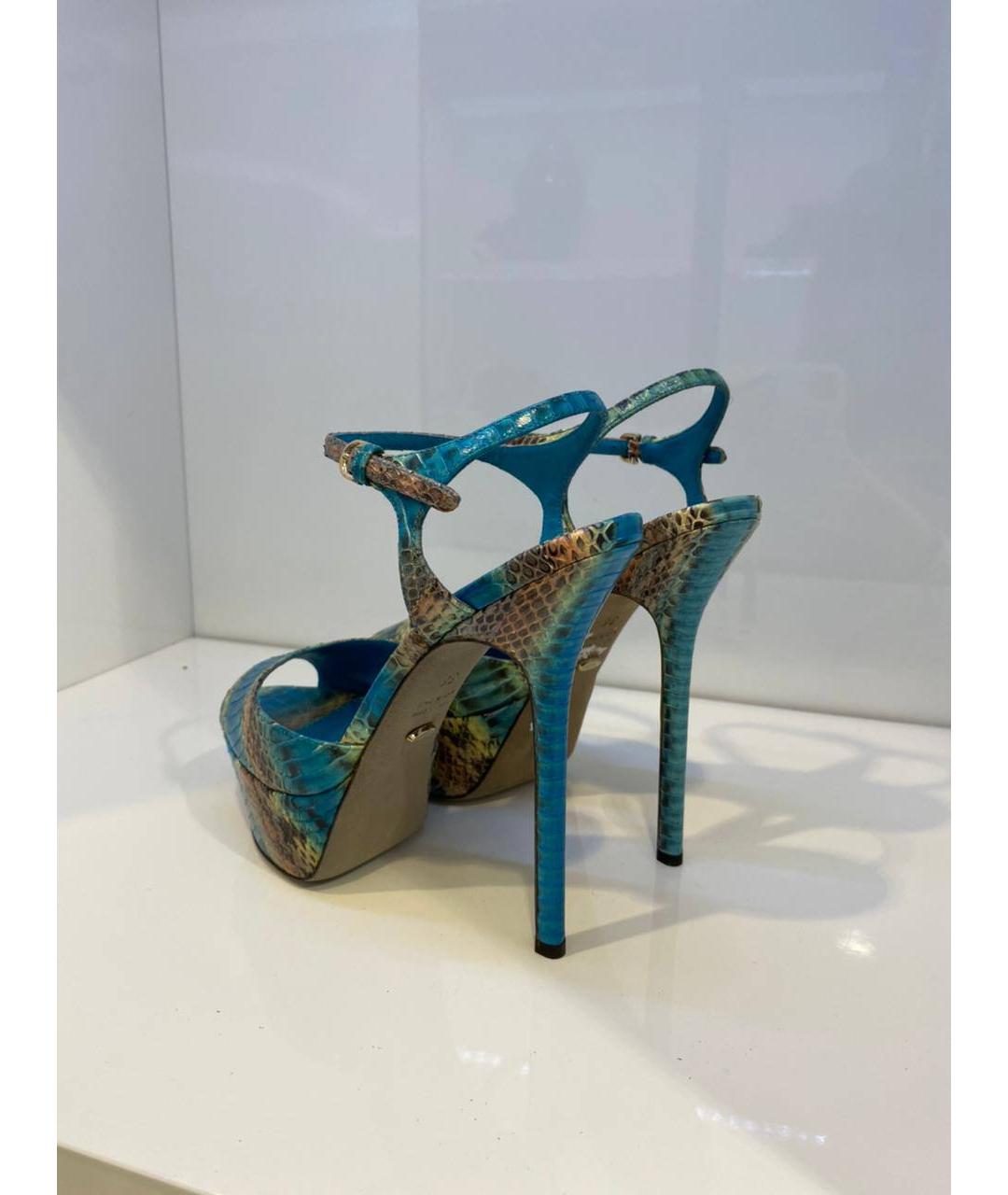 SERGIO ROSSI Мульти кожаные босоножки, фото 3