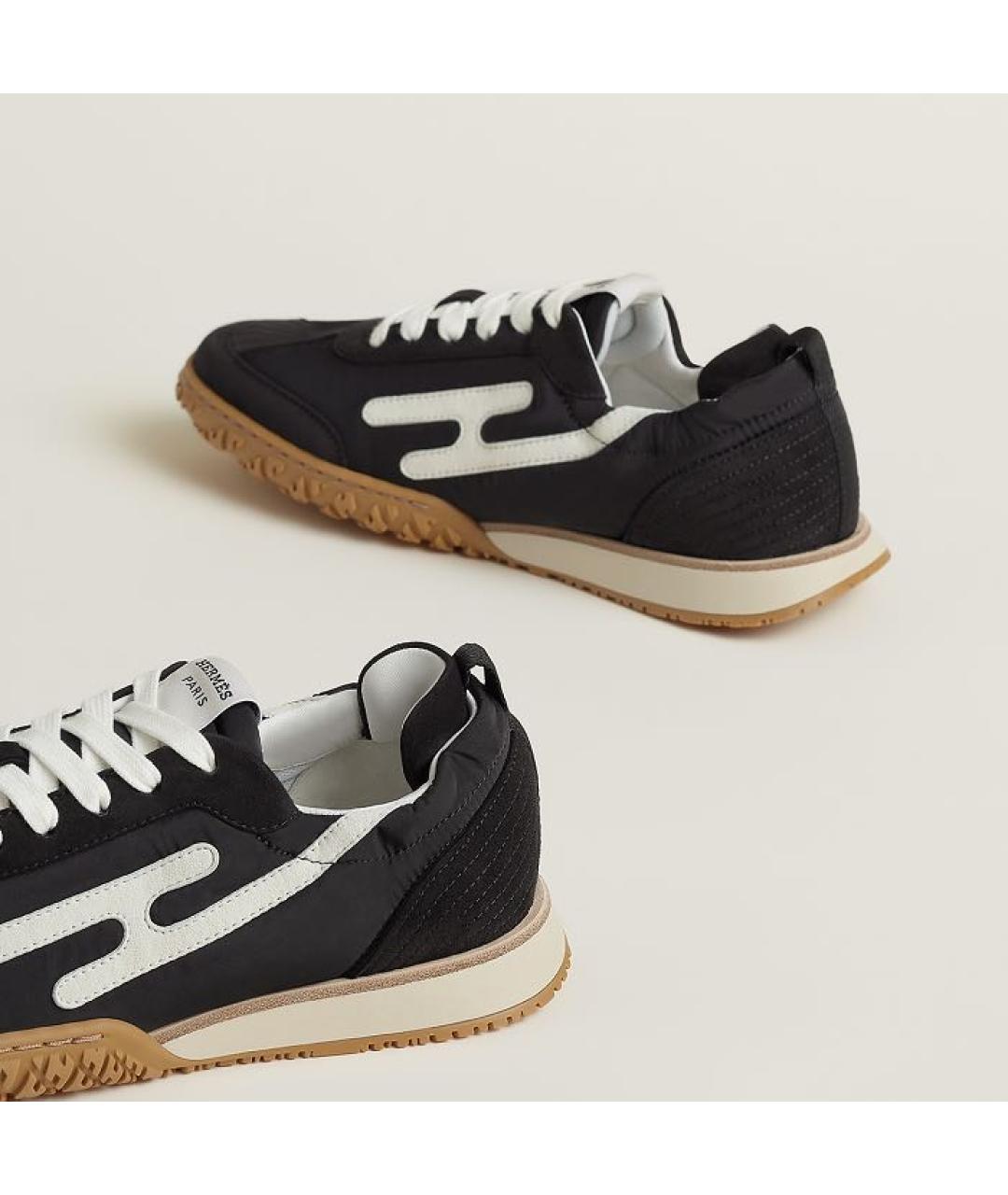 HERMES Черные нубуковые кроссовки, фото 4