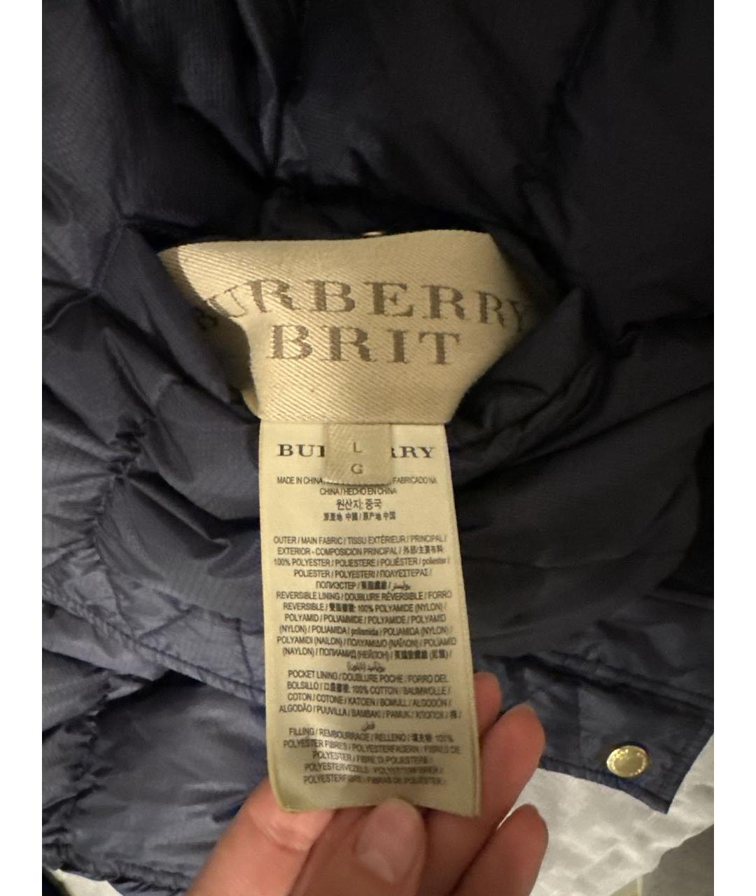BURBERRY Темно-синяя полиамидовая куртка, фото 3