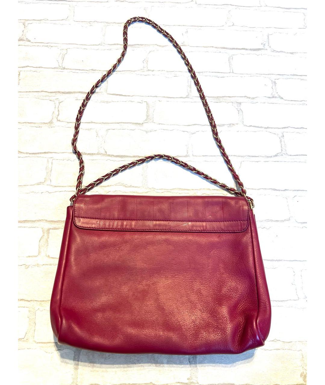 FENDI Бордовая кожаная сумка через плечо, фото 2