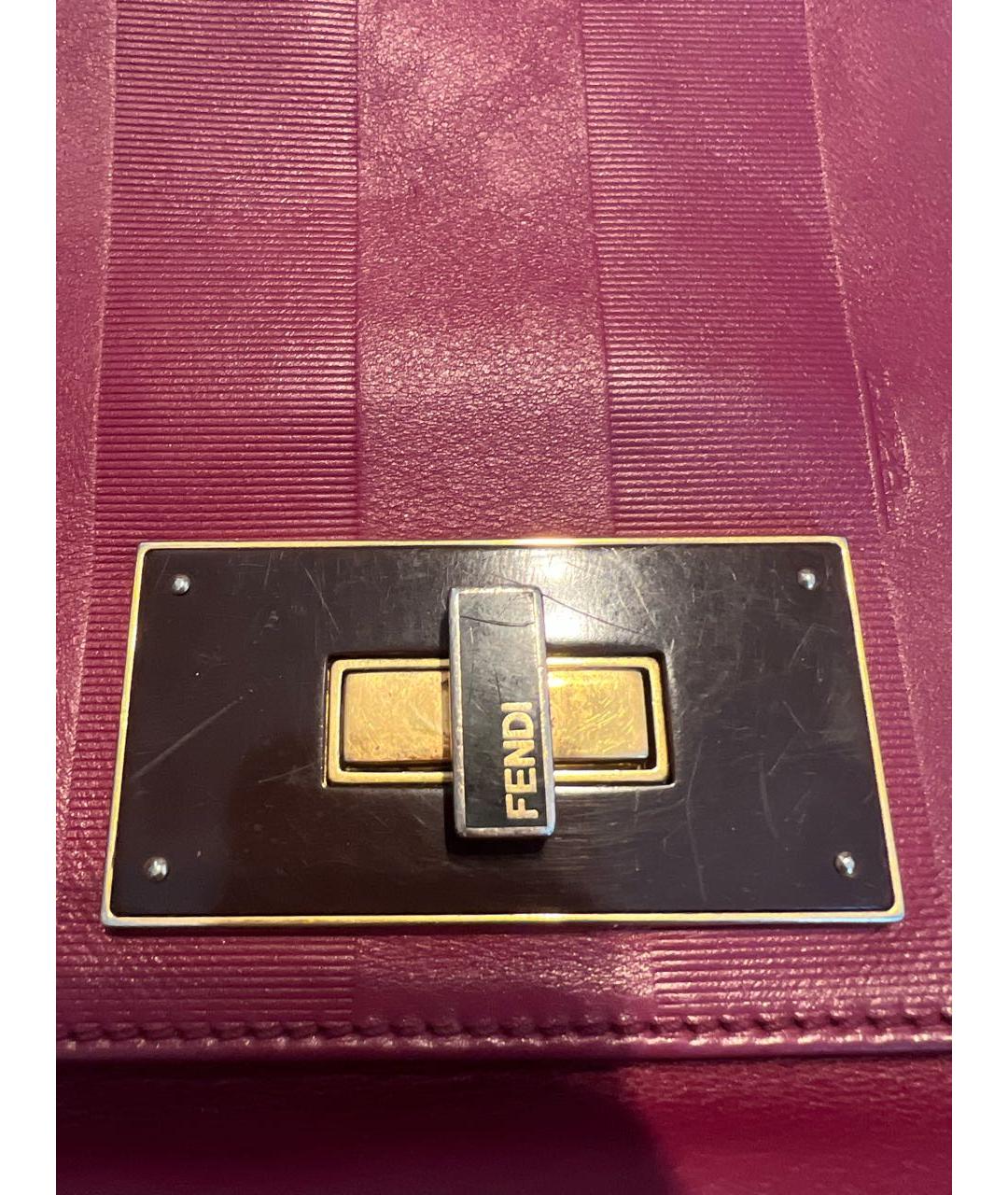 FENDI Бордовая кожаная сумка через плечо, фото 7