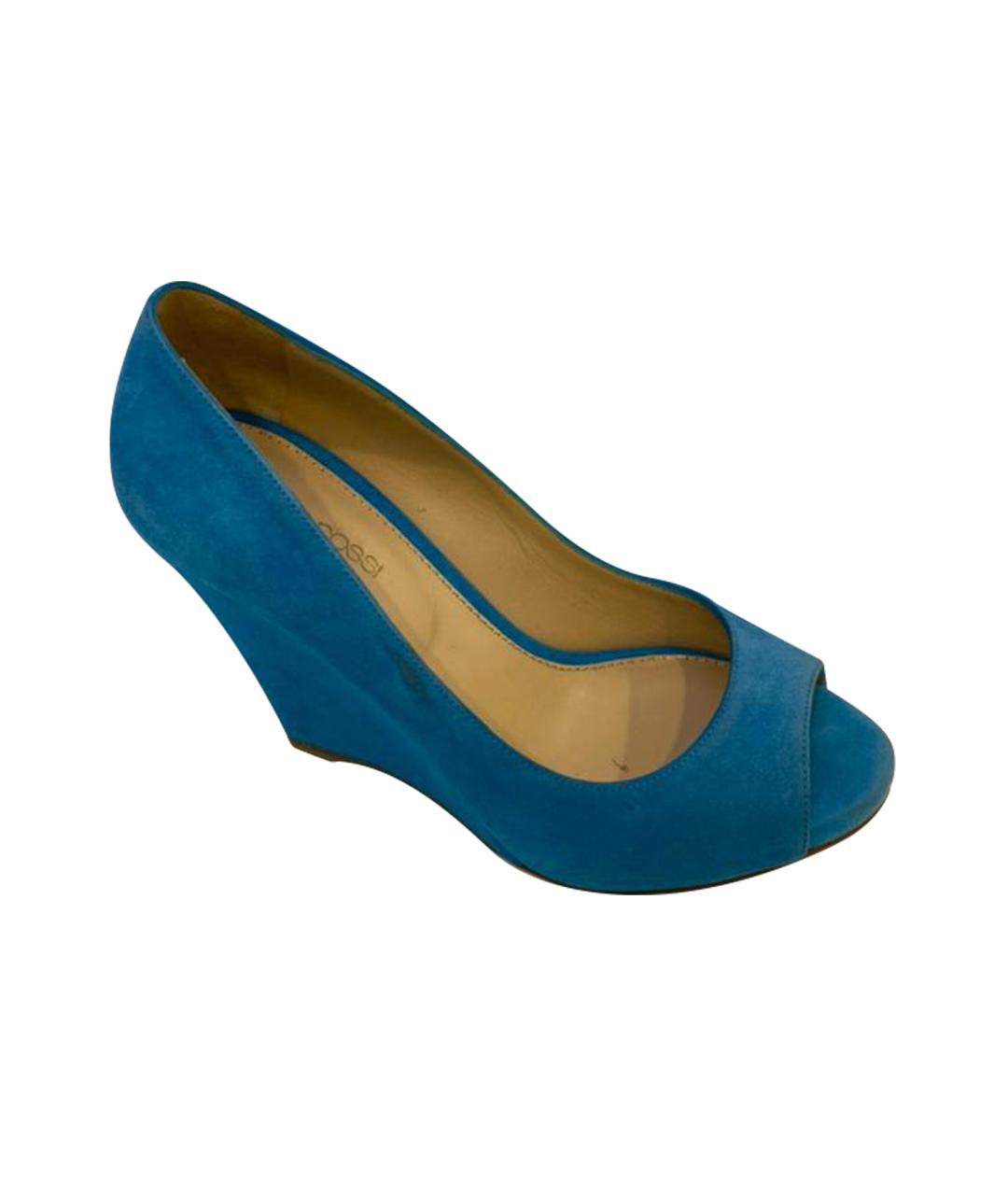 SERGIO ROSSI Голубые замшевые туфли, фото 1