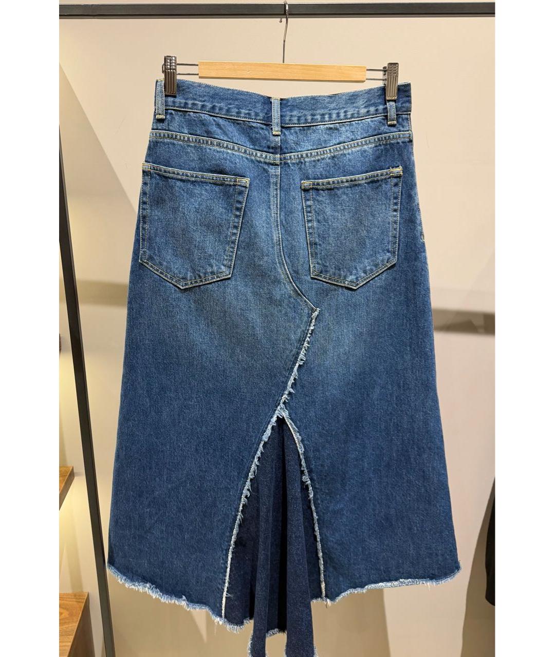 RAEY Синяя деним юбка миди, фото 2