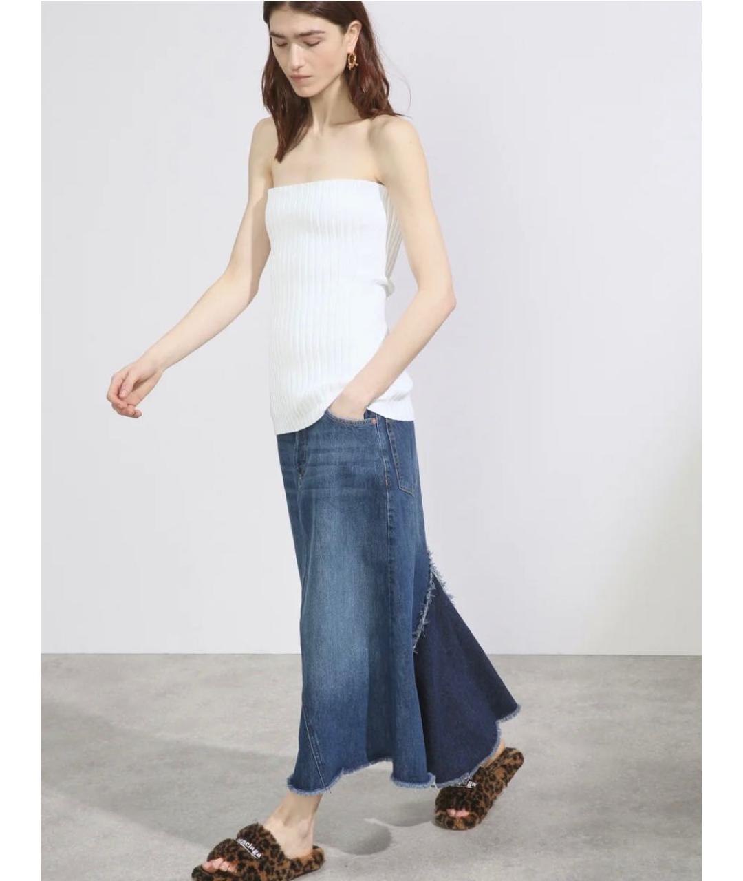 RAEY Синяя деним юбка миди, фото 5