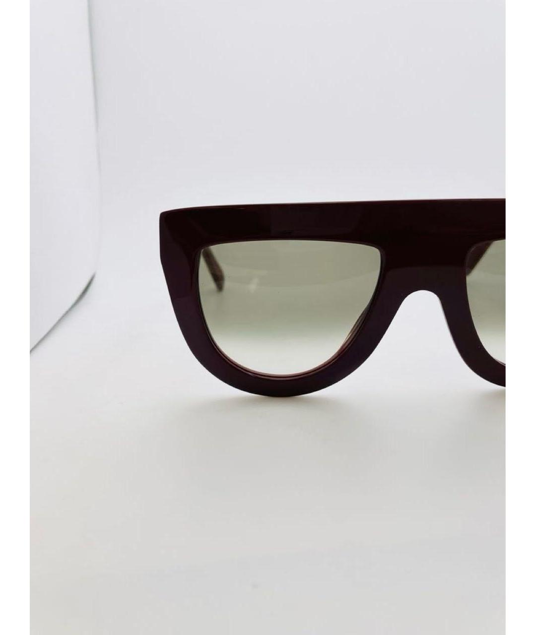 CELINE Бордовые пластиковые солнцезащитные очки, фото 3