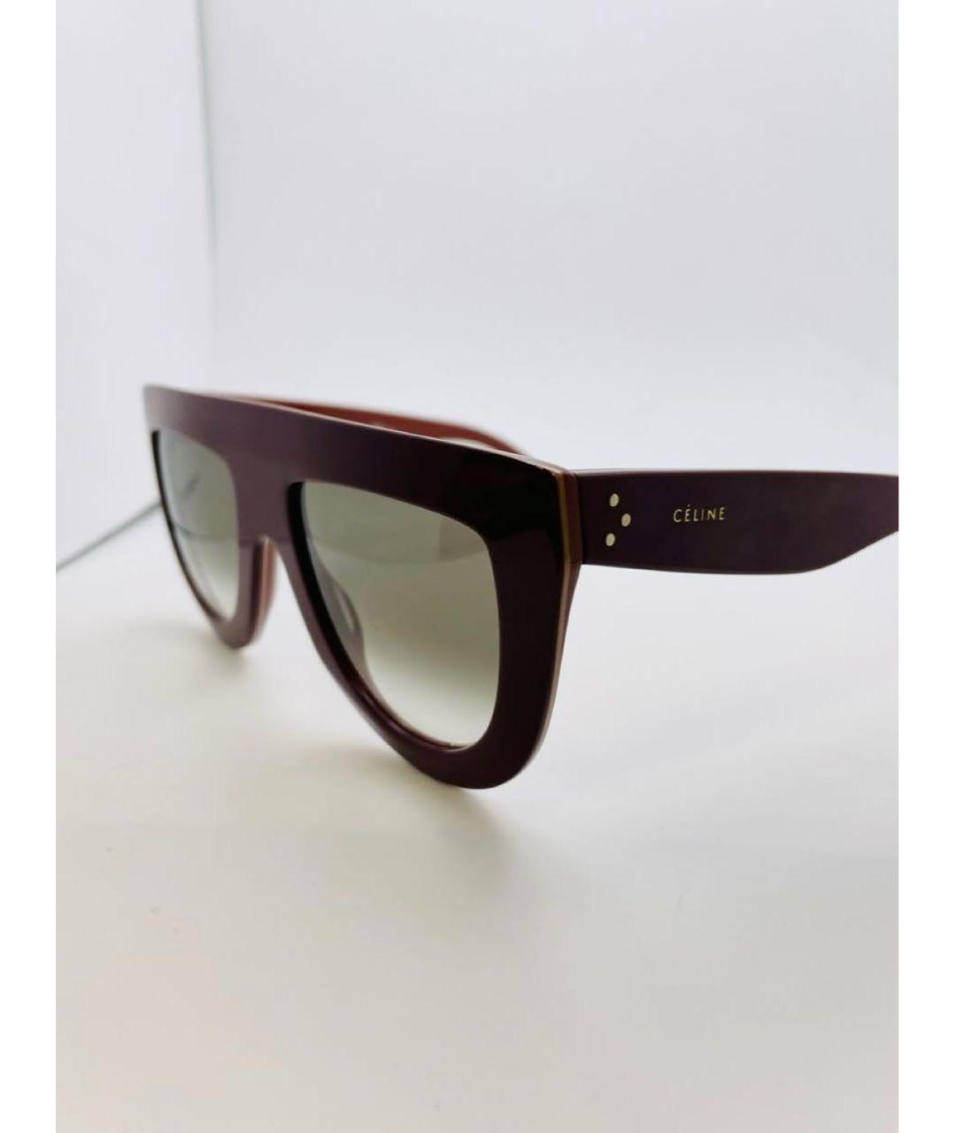 CELINE Бордовые пластиковые солнцезащитные очки, фото 2