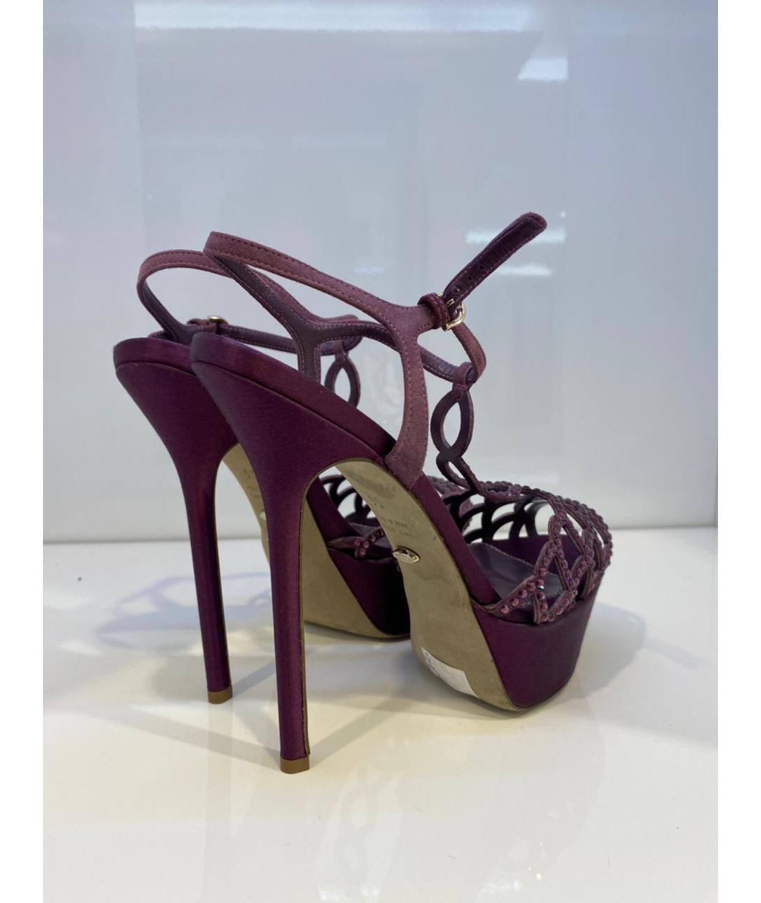 SERGIO ROSSI Фиолетовые кожаные босоножки, фото 3