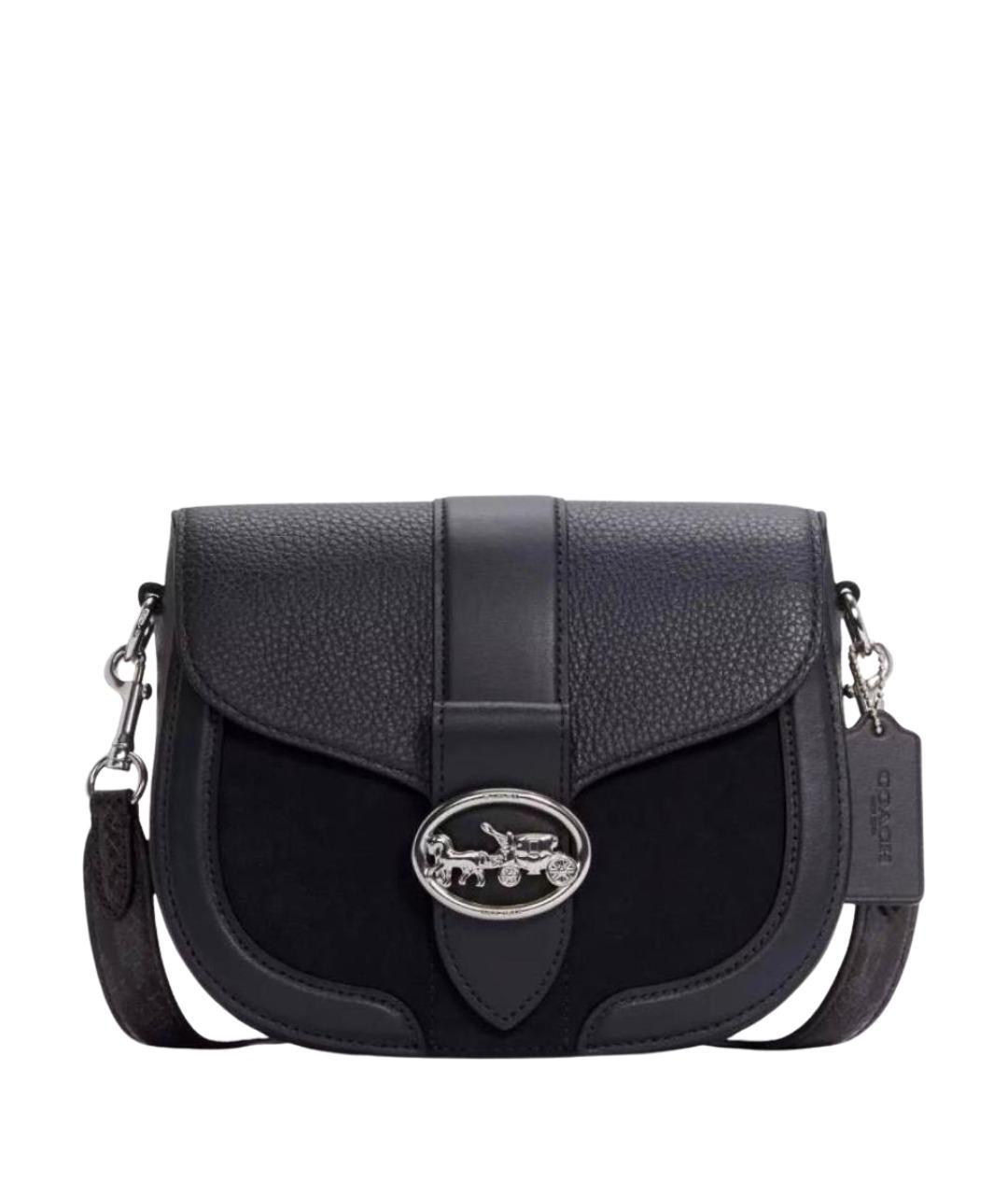 COACH Темно-синяя кожаная сумка через плечо, фото 1