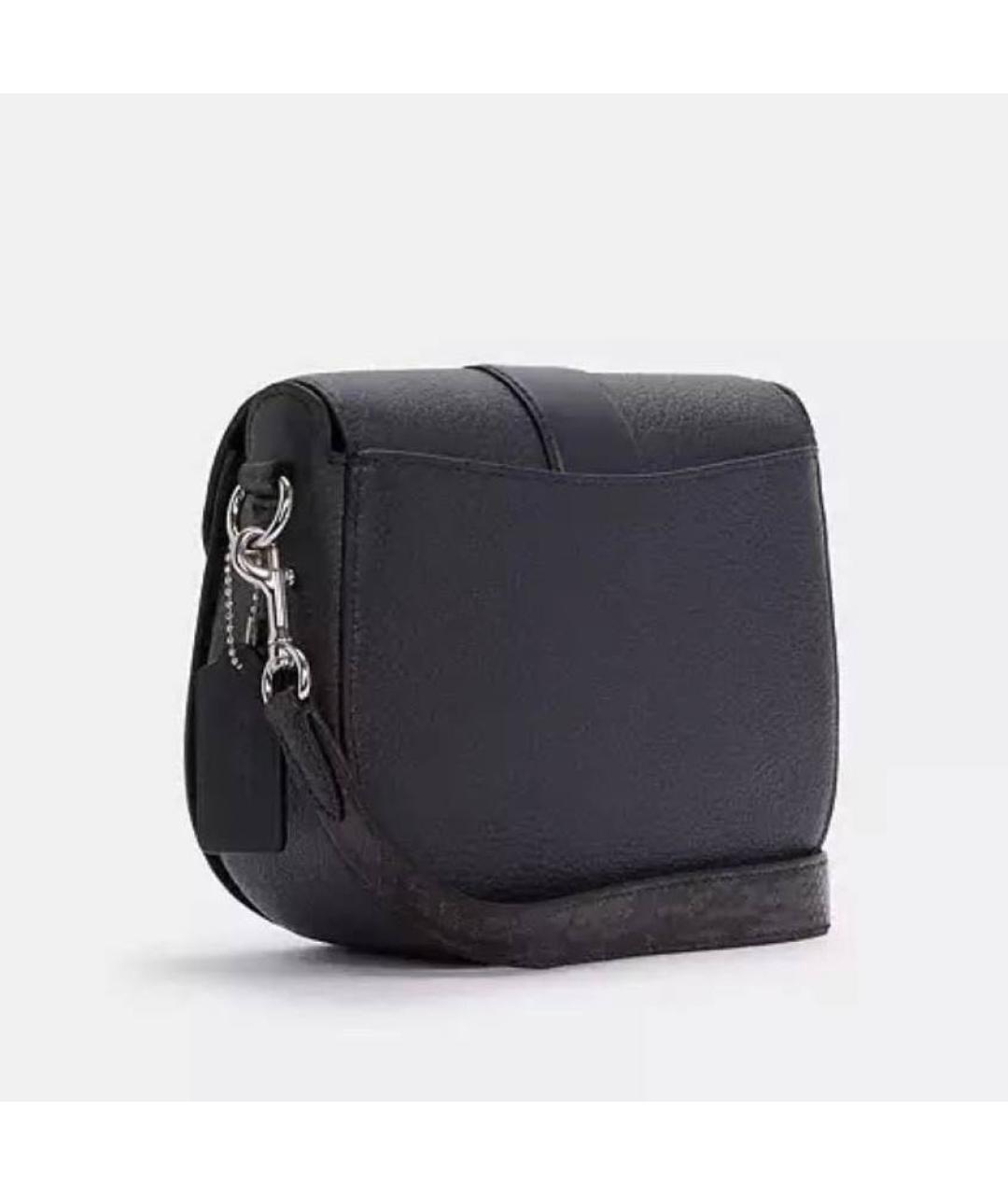 COACH Темно-синяя кожаная сумка через плечо, фото 2