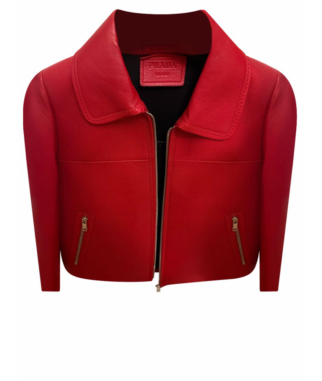 PRADA Бордовая кожаная куртка, фото 1