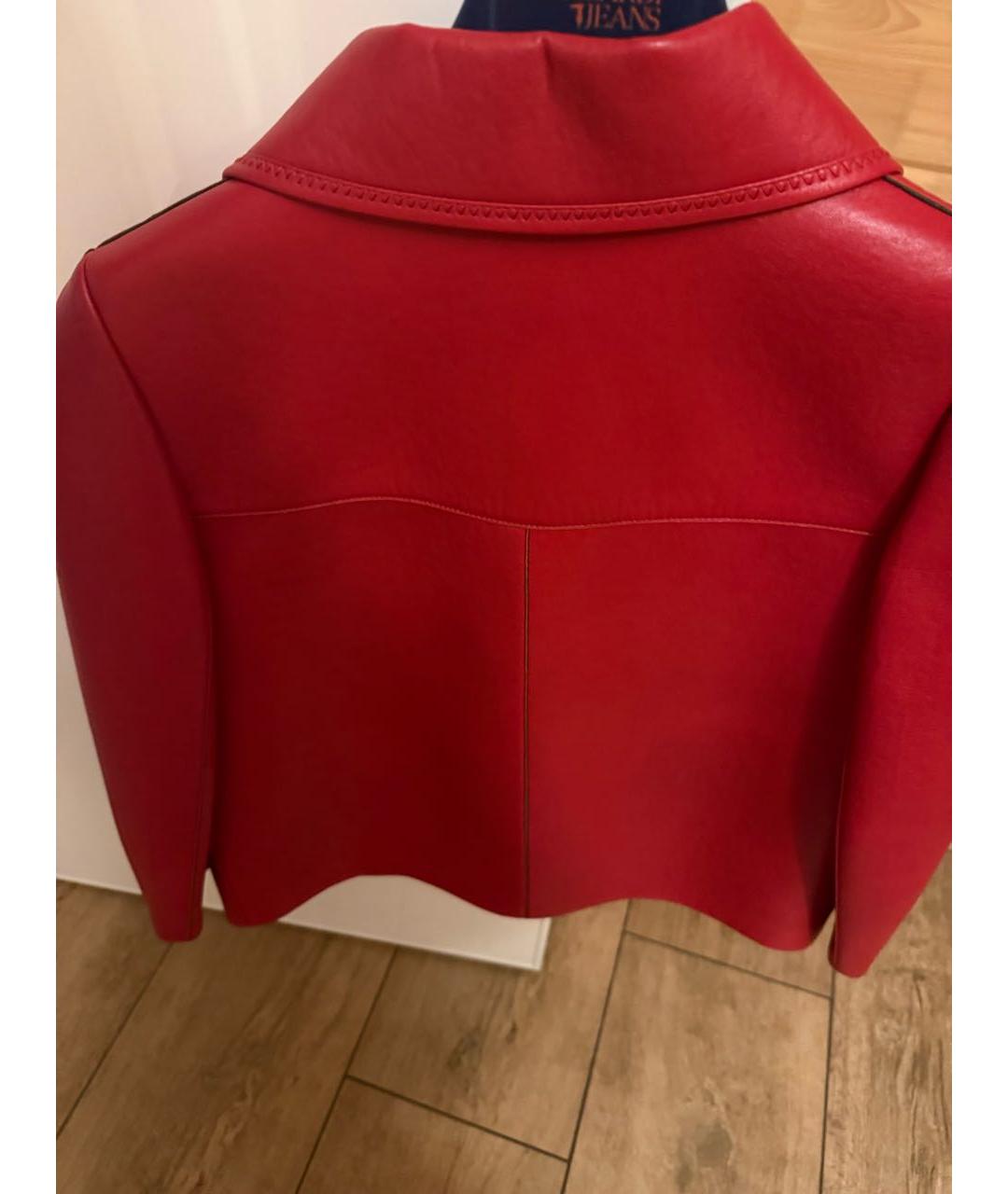 PRADA Бордовая кожаная куртка, фото 3