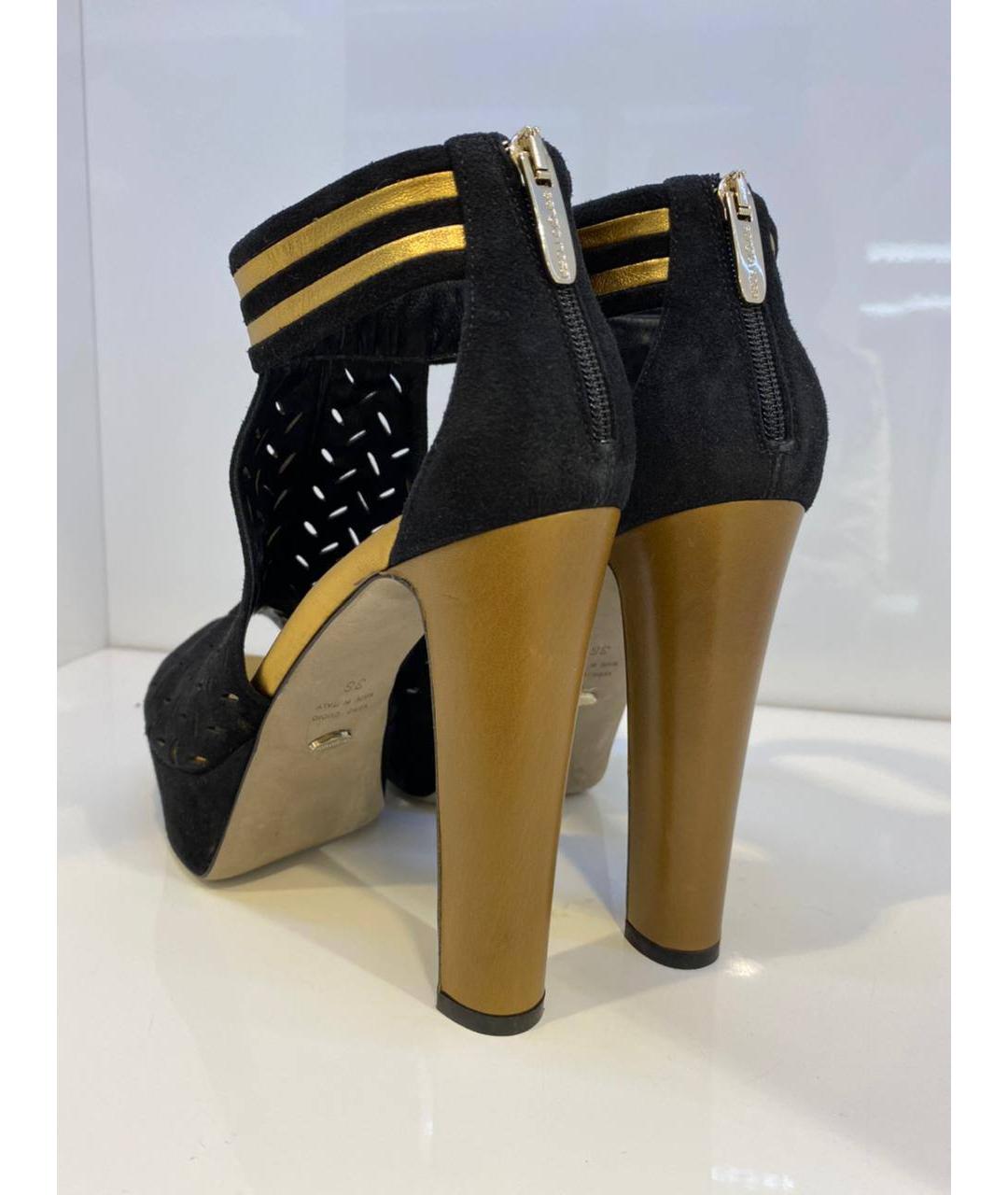 SERGIO ROSSI Черные кожаные босоножки, фото 3