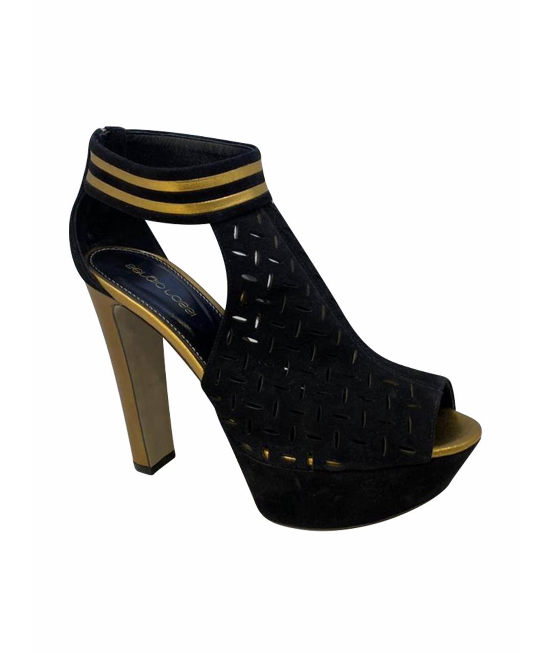 SERGIO ROSSI Черные кожаные босоножки, фото 1